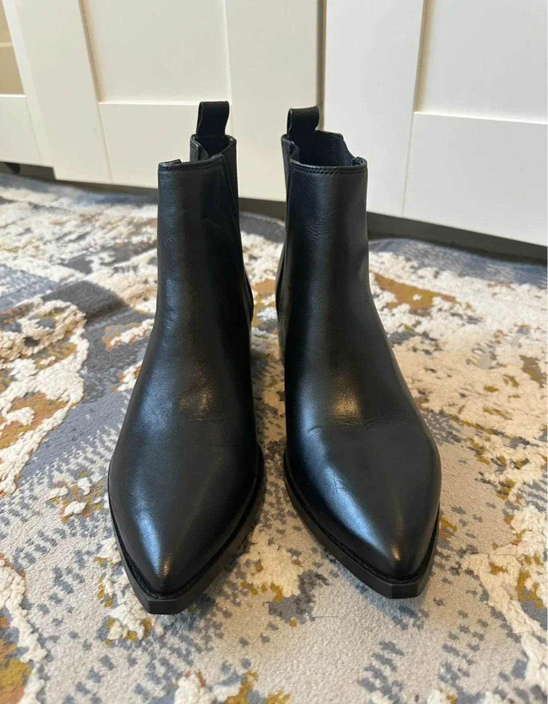 Black Leather Booties thumbnail