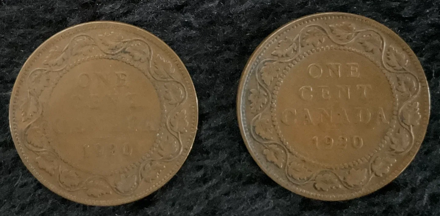 Canadian One Cent Coins - 7 coins image indicator(6)