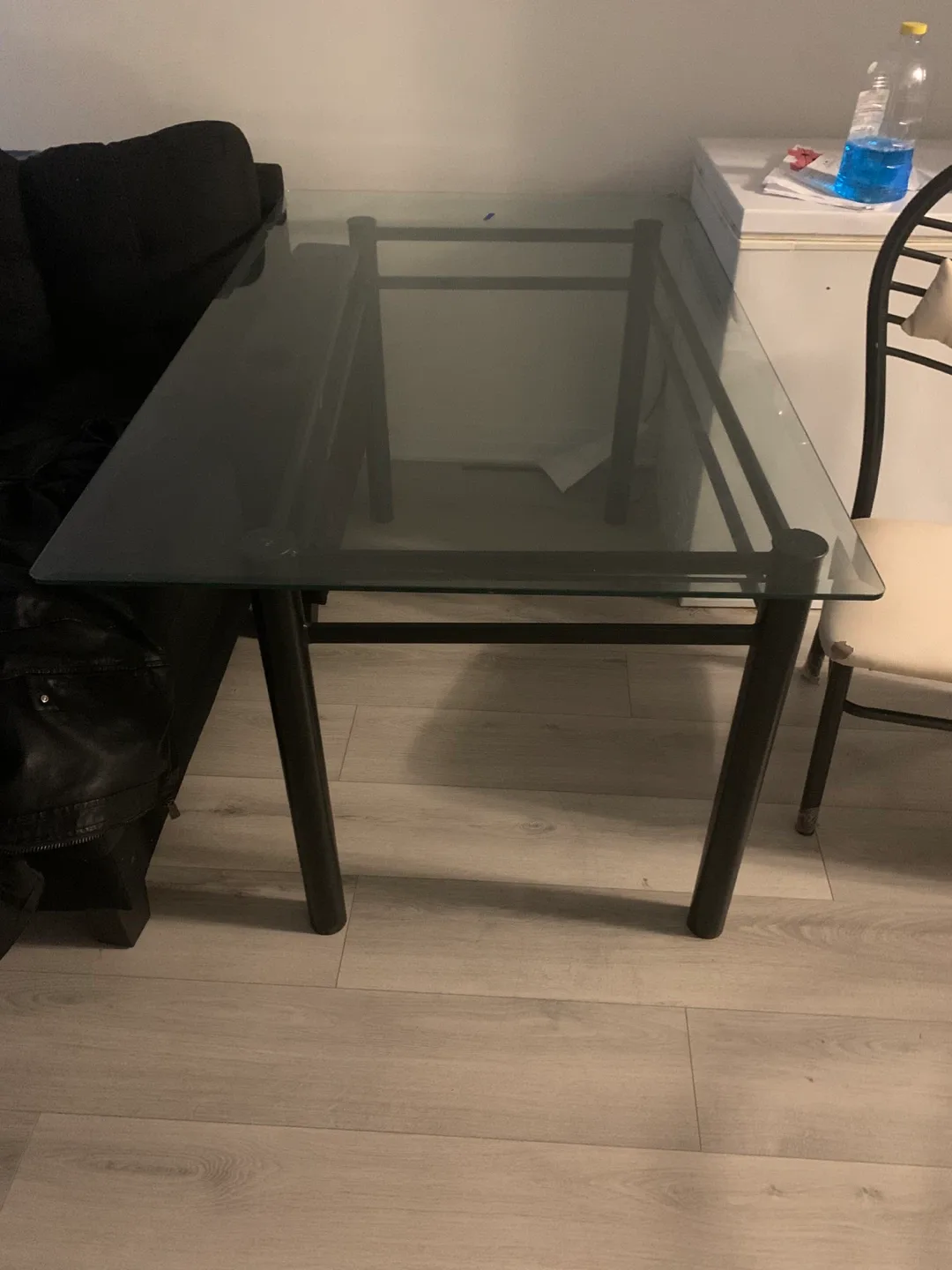 Glass Top Dining Table with 4 Black Chairs image indicator(3)