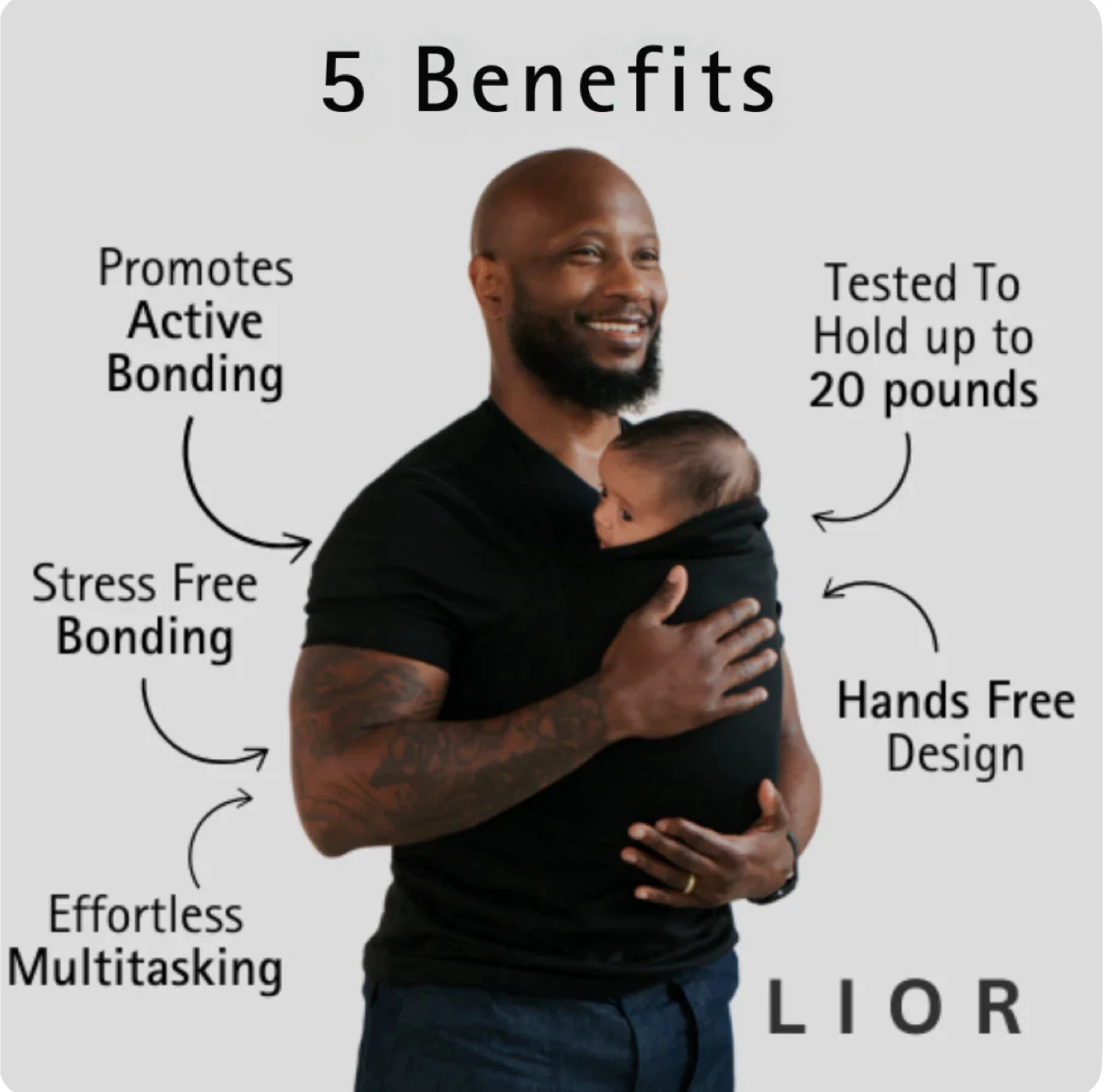 LIOR Baby Carrier - Hands-Free Comfort (Men and Women)