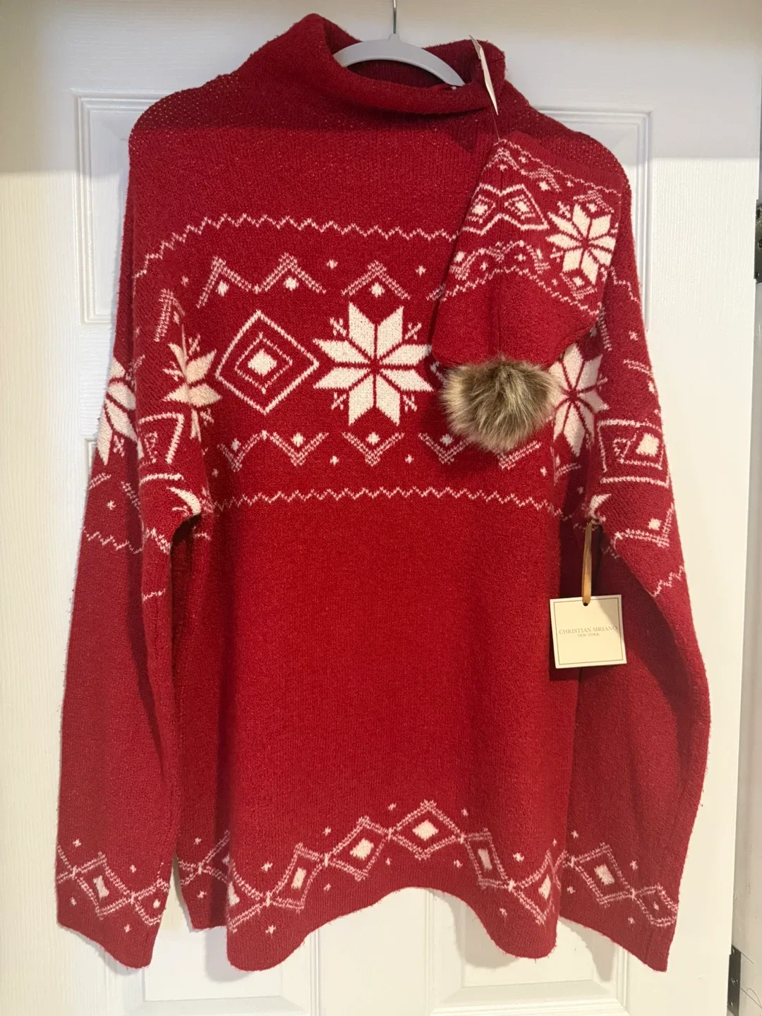 New Christian Siriano Red Sweater Size Woman XL