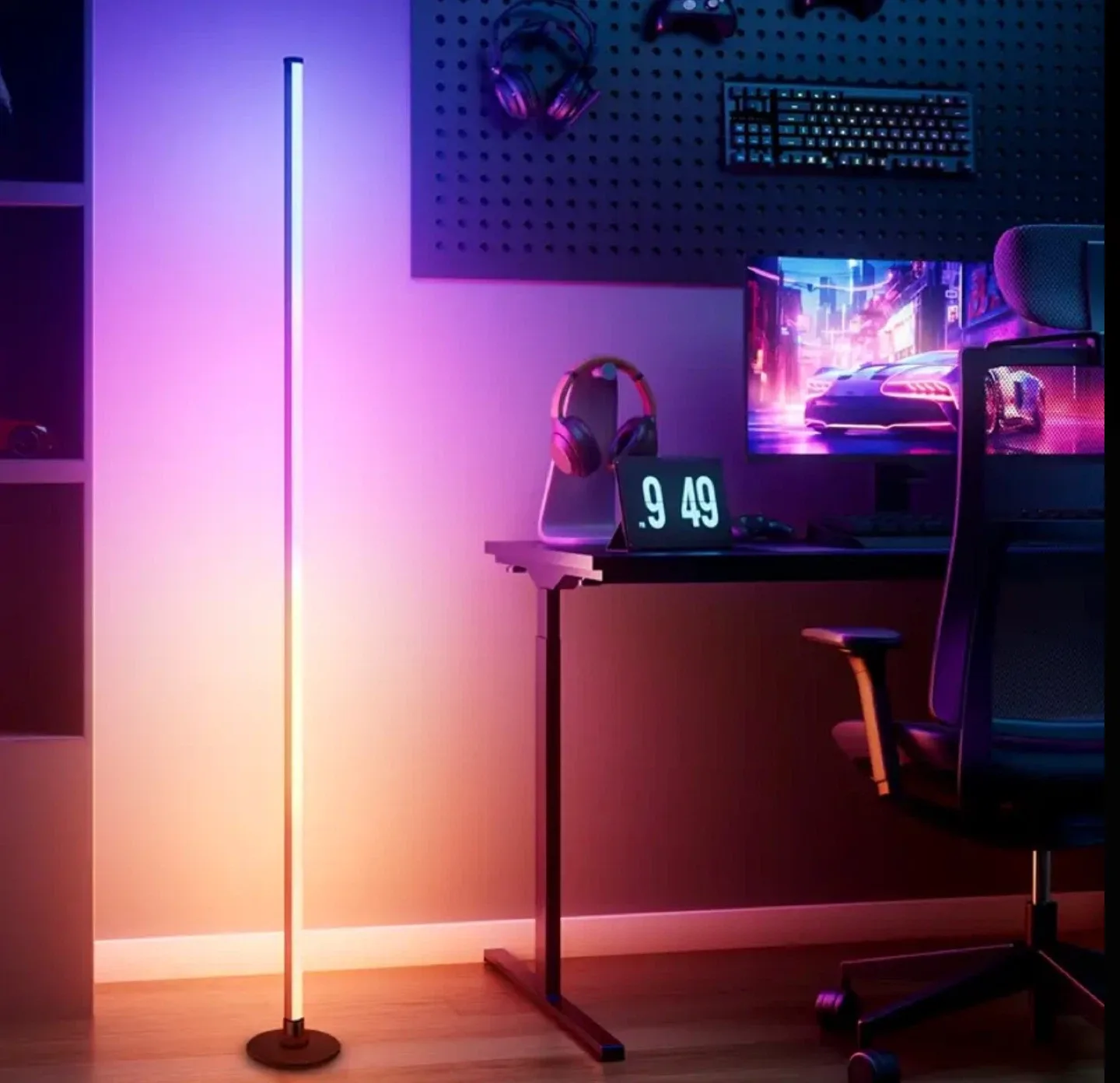 2 LED Corner Floor Lamps with remote (Brand new in box) image indicator(5)