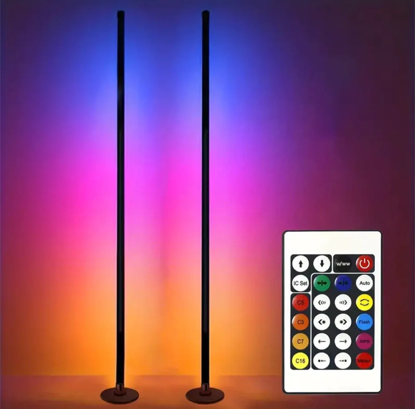 2 LED Corner Floor Lamps with remote (Brand new in box)