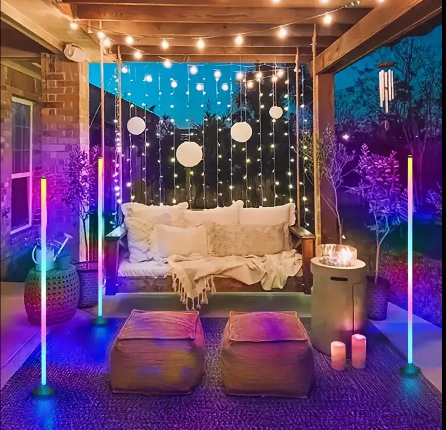 2 LED Corner Floor Lamps with remote (Brand new in box) image indicator(4)