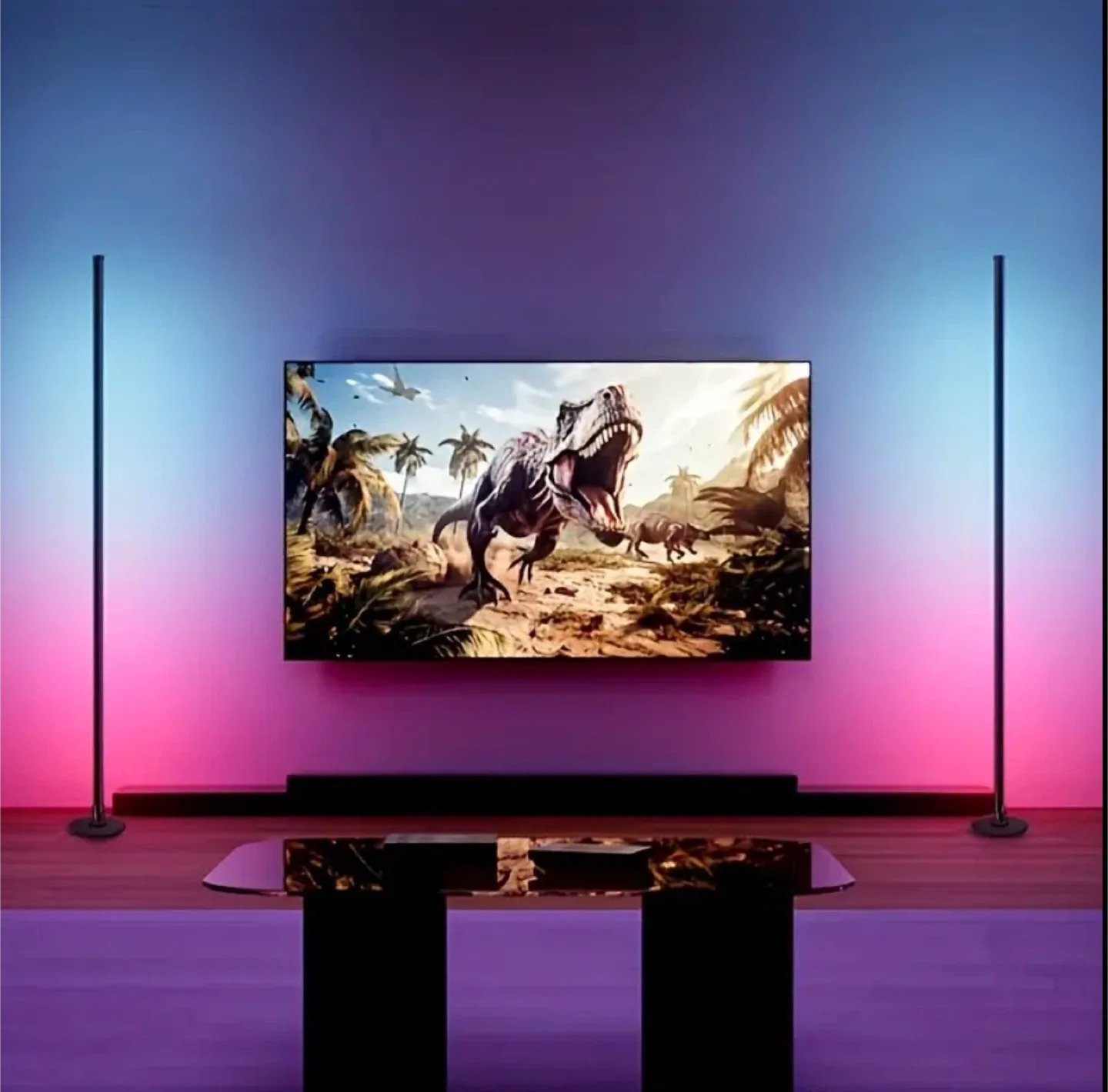 2 LED Corner Floor Lamps with remote (Brand new in box) image indicator(6)