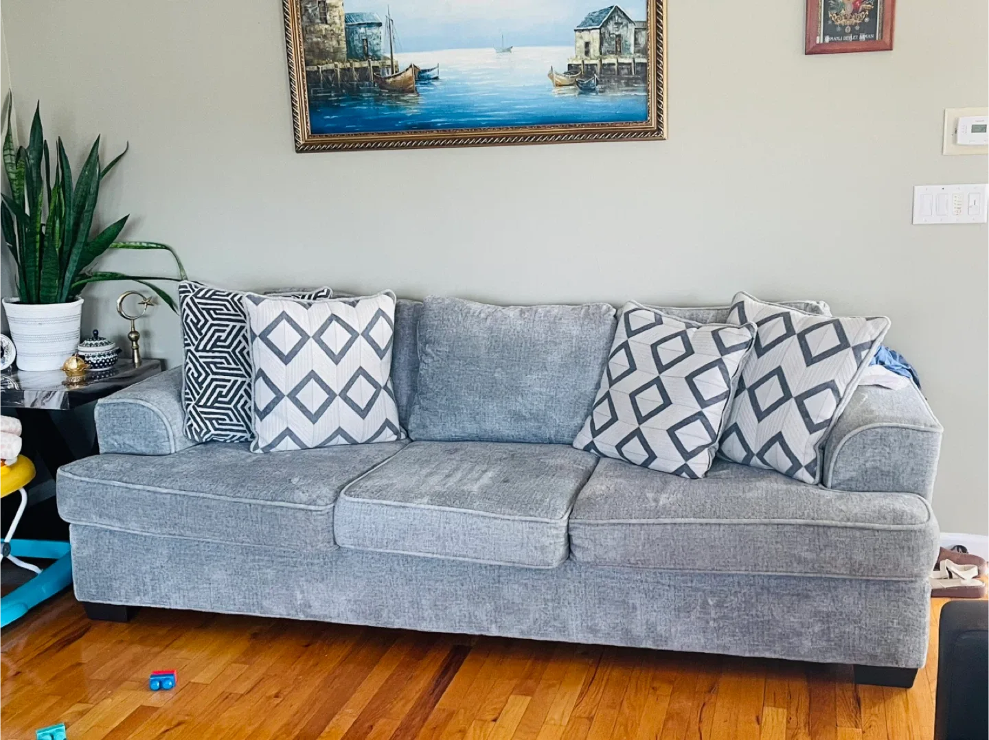 Gray Sofa with Pillows image indicator(2)