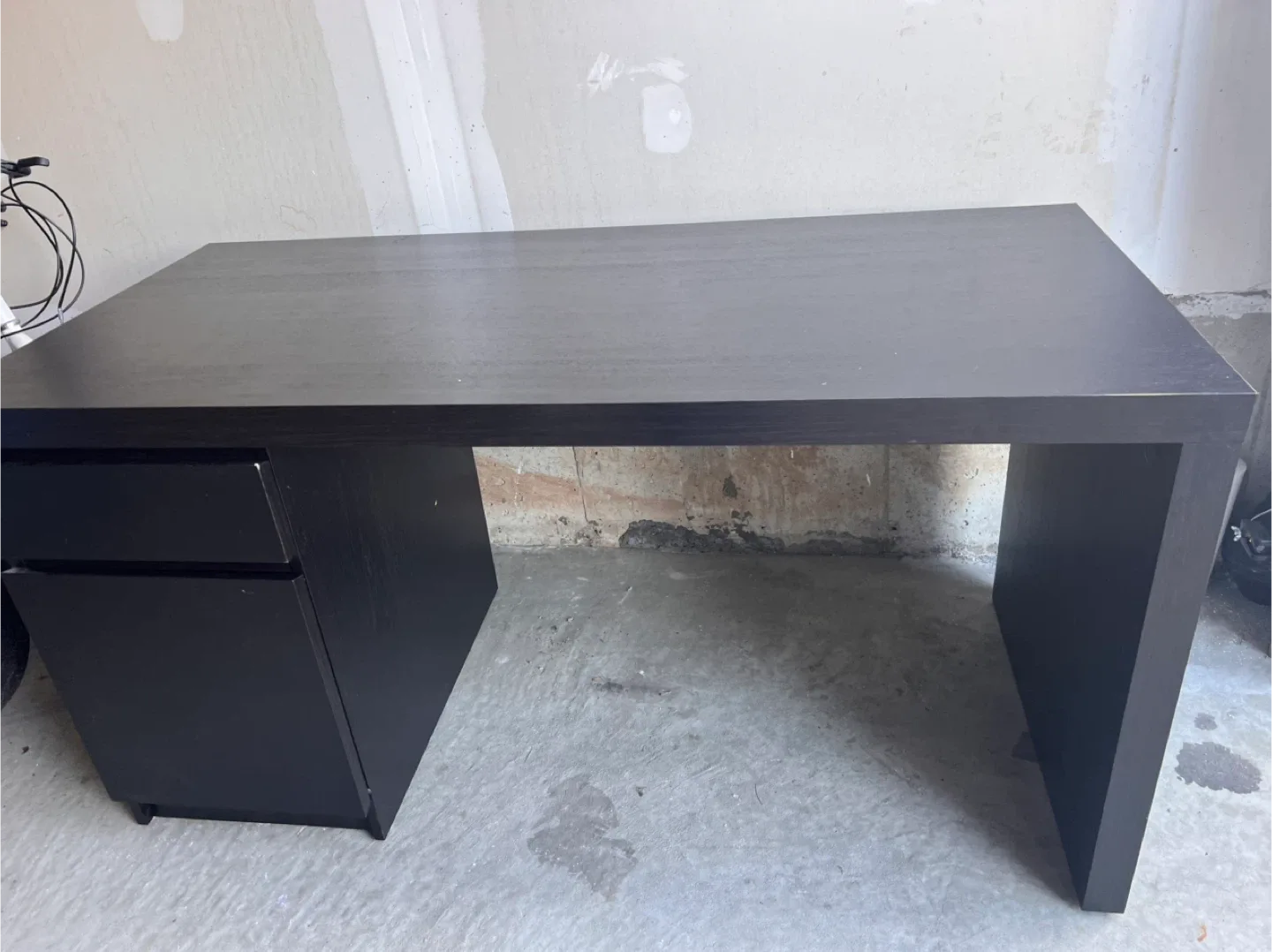 Dark Brown IKEA Desk with Drawers