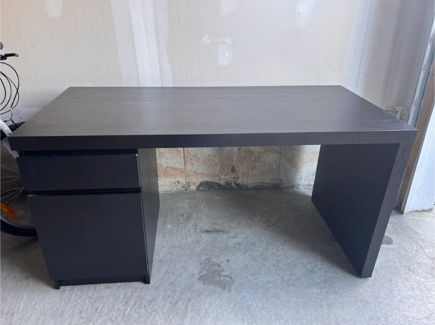 Dark Brown IKEA Desk with Drawers image indicator(3)