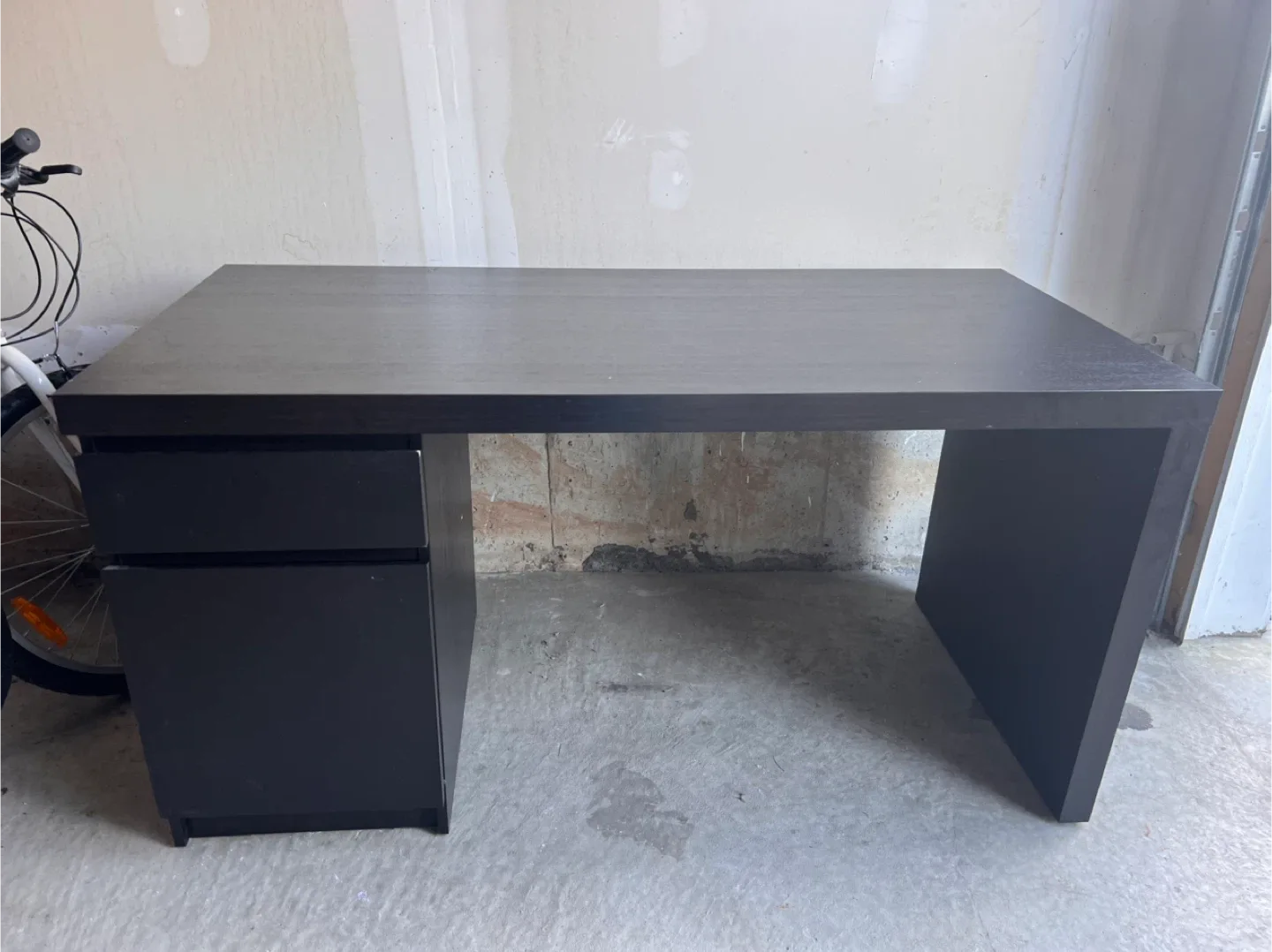 Dark Brown IKEA Desk with Drawers image indicator(2)