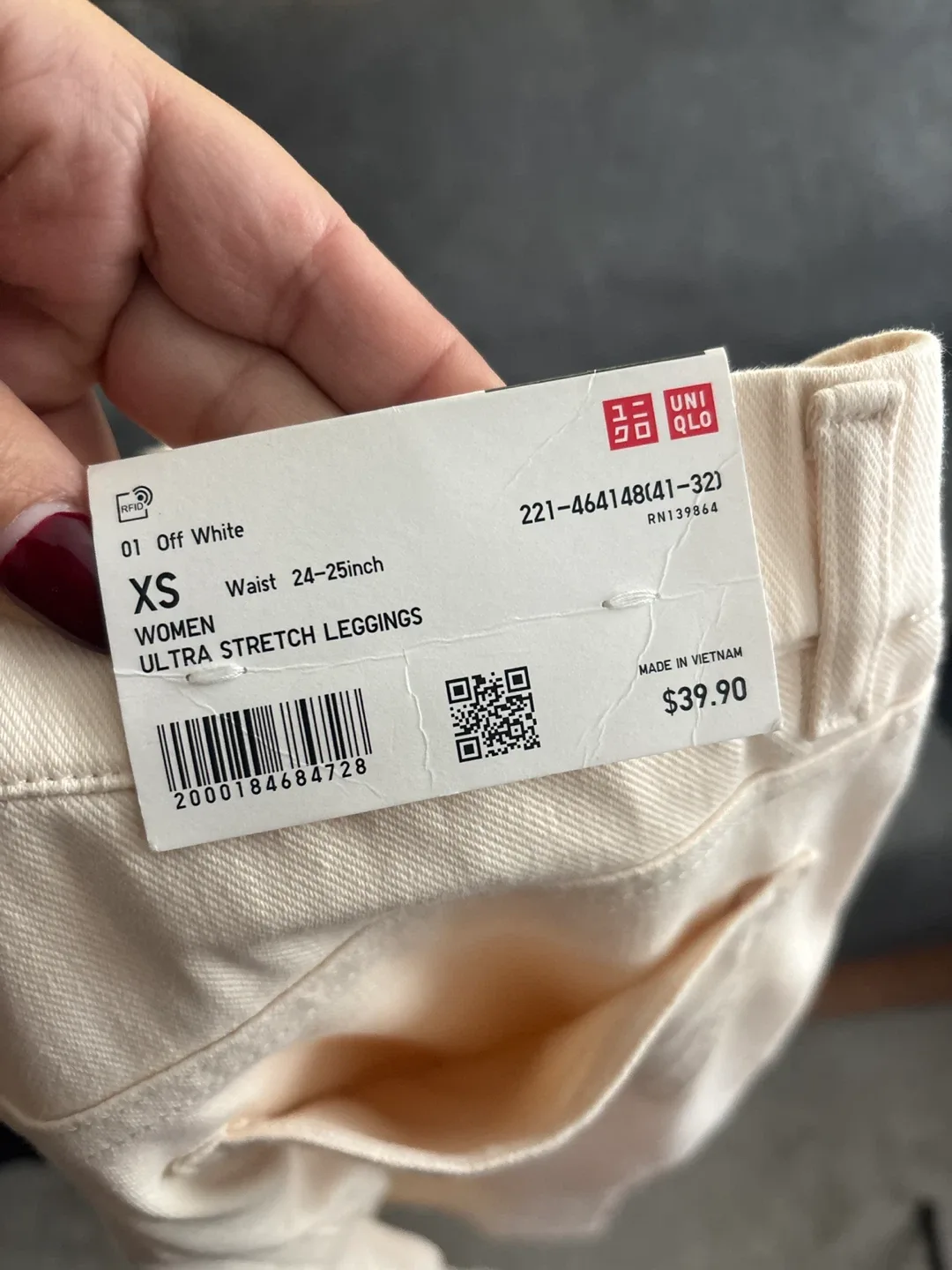 Uniqlo Ultra Stretch Leggings, Off White, XS image indicator(2)