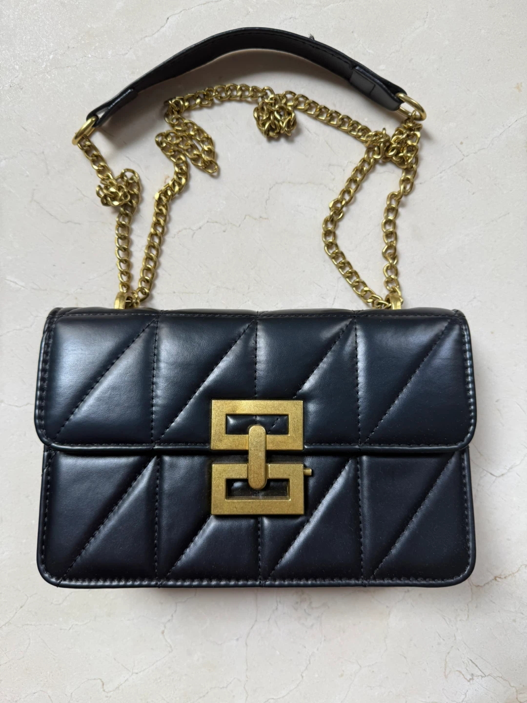 Black Quilted Chain Bag