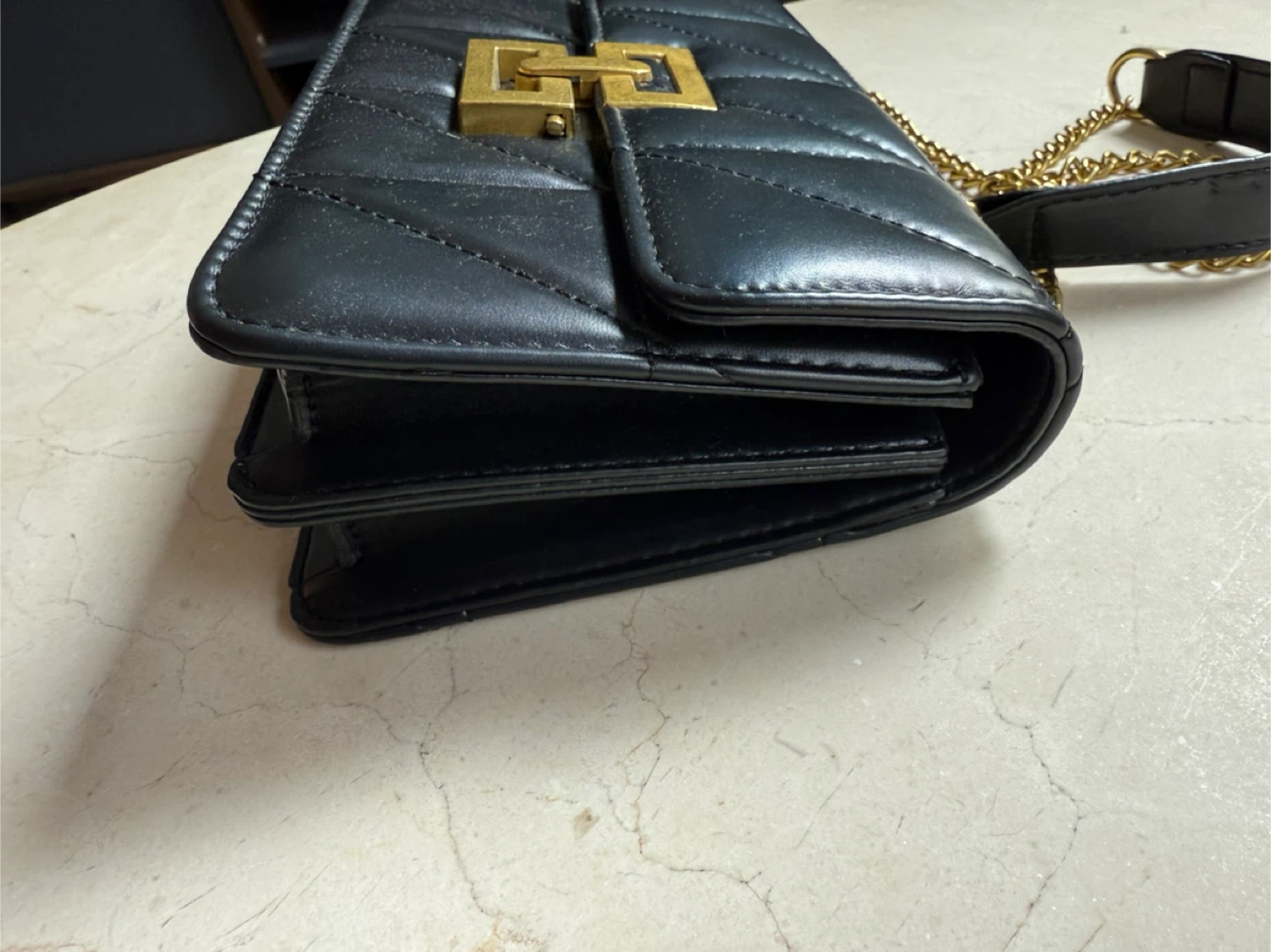 Black Quilted Chain Bag - photo 2