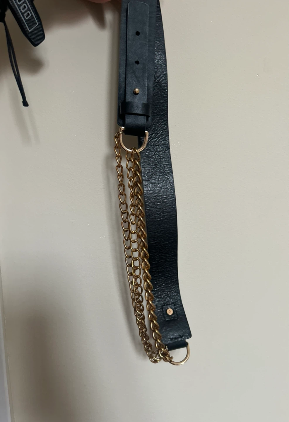 Black Strap with Gold Chain