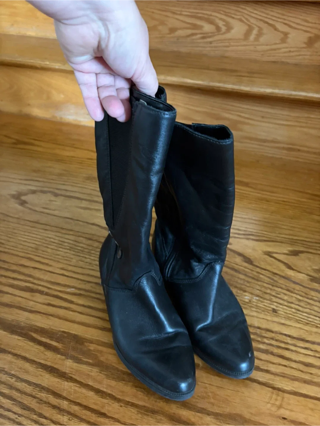 La Canadienne Black Leather Boots - Size 7