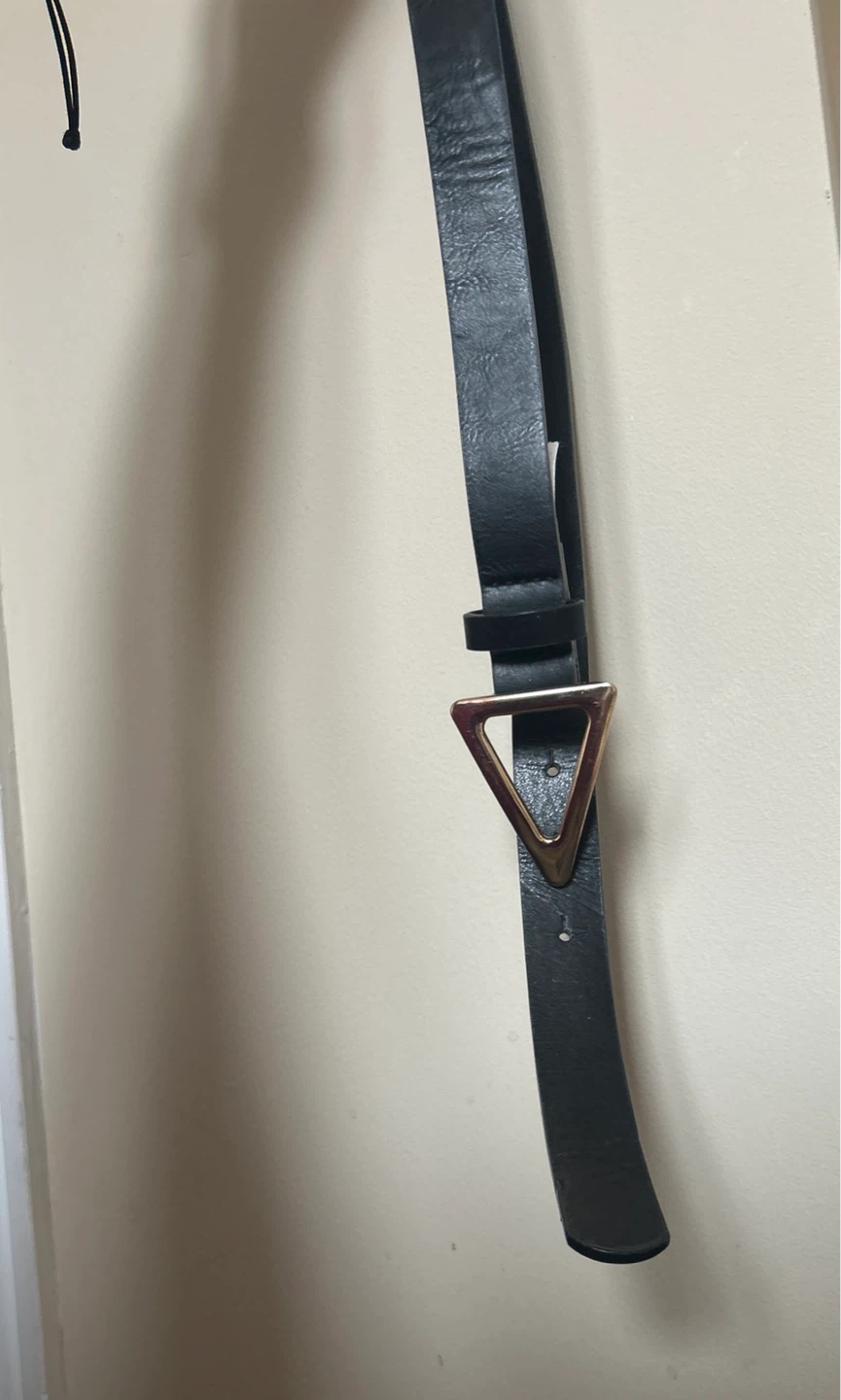 Black Belt with Gold Triangle Buckle