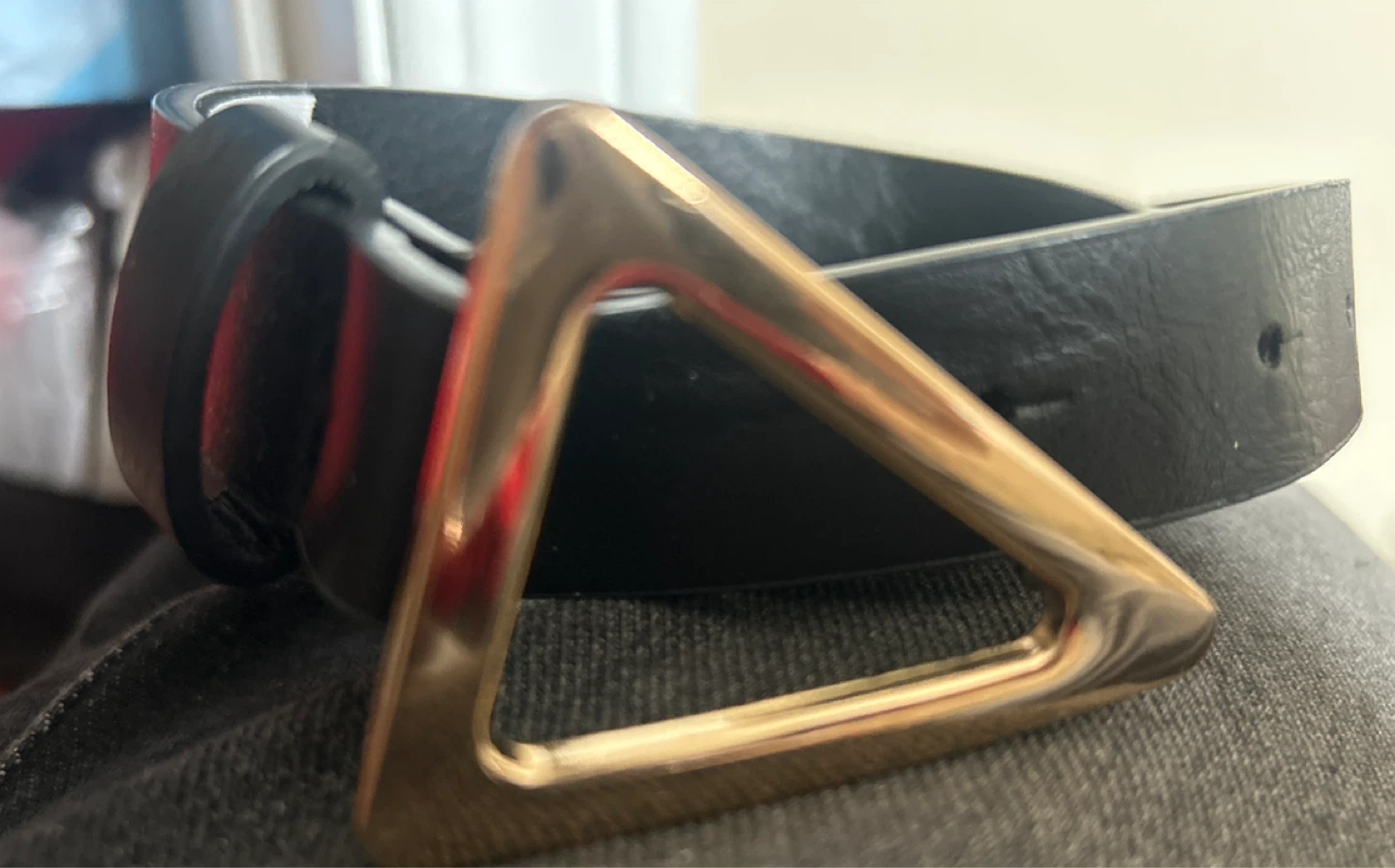 Black Belt with Gold Triangle Buckle - photo 4