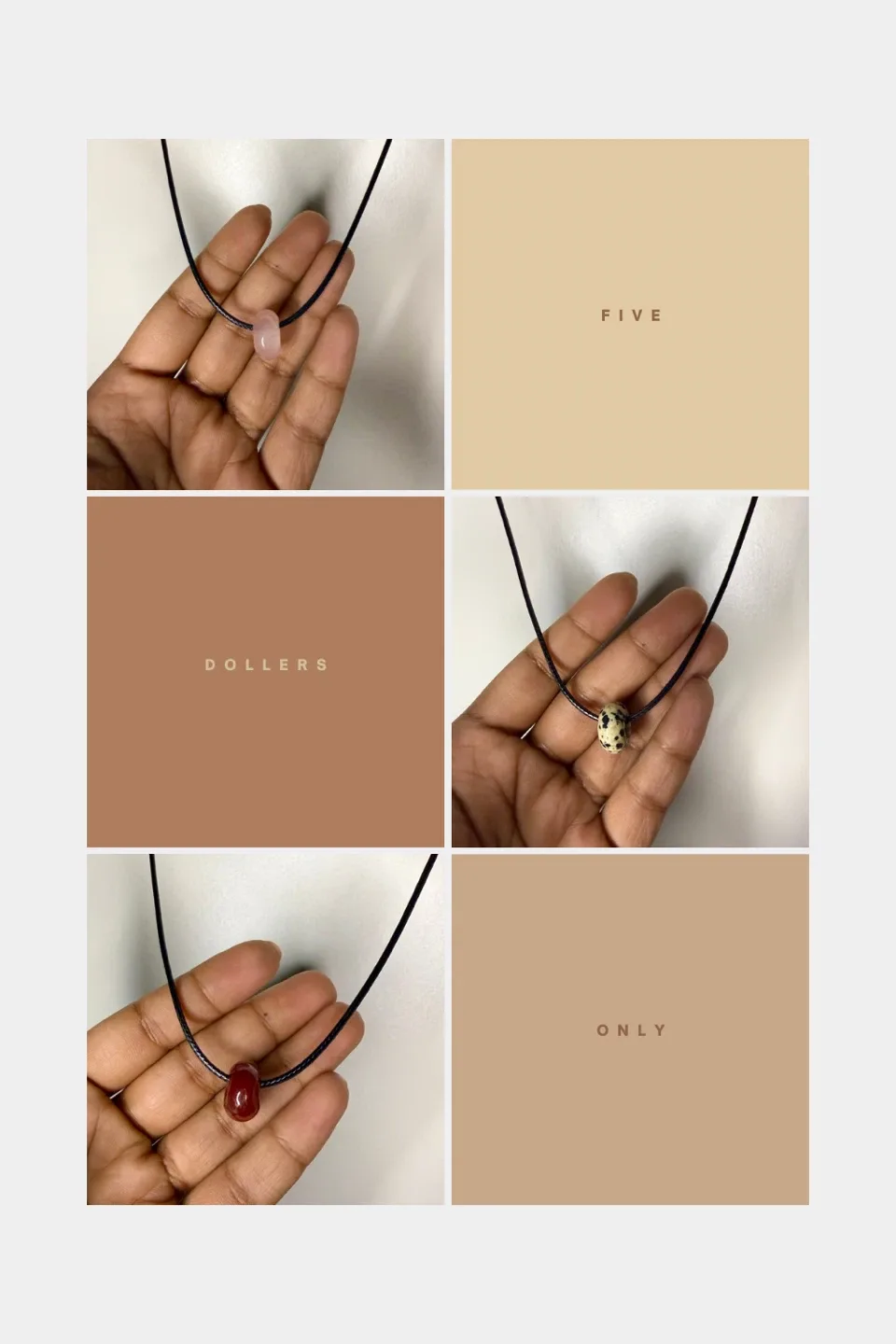 Handmade natural stone necklace