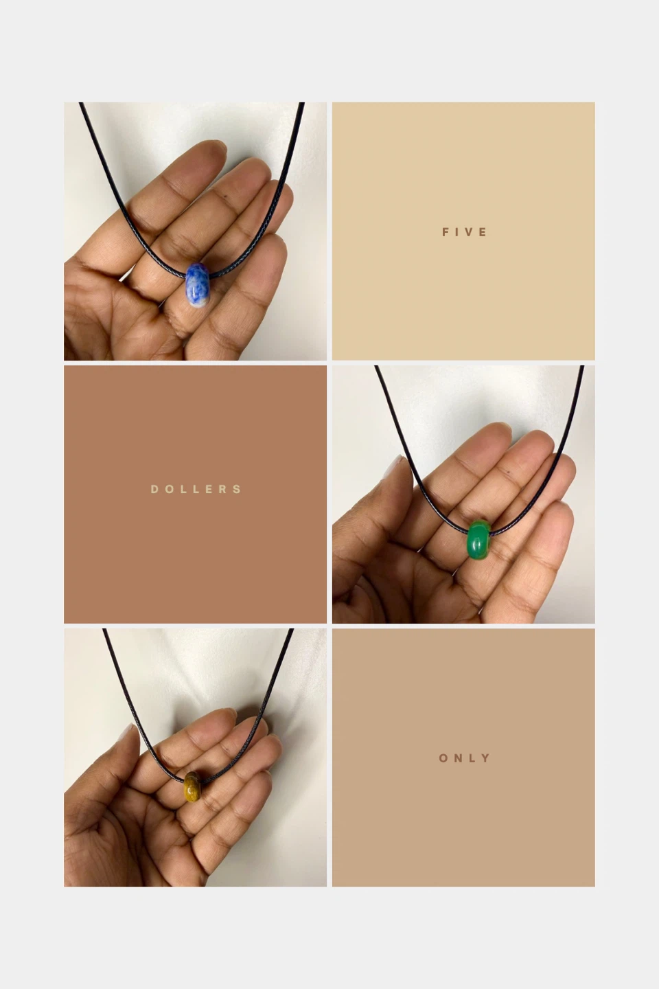 Handmade natural stone necklace