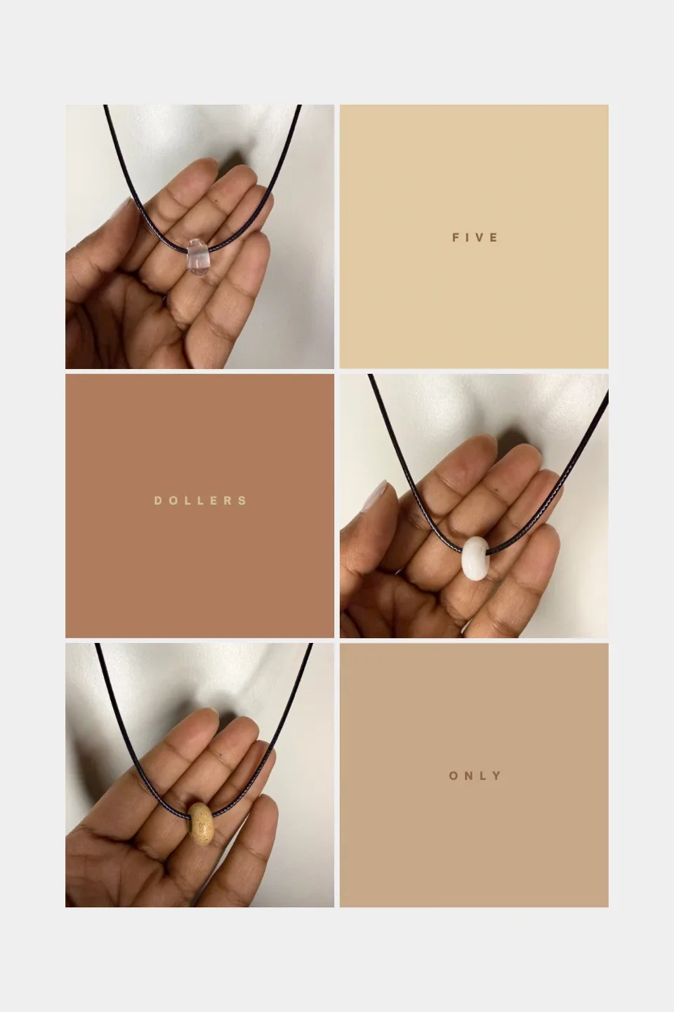 Handmade natural stone necklace