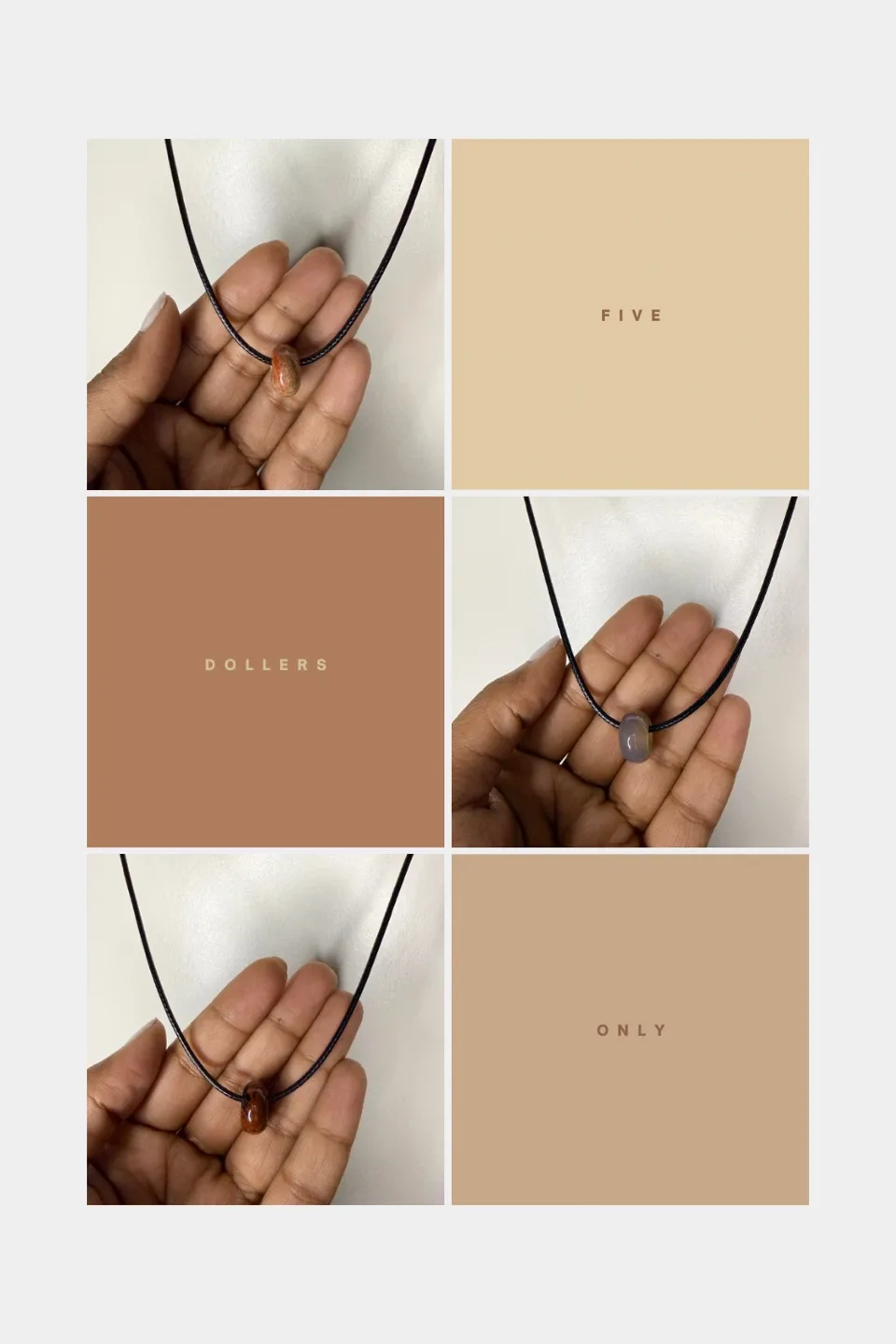 Handmade natural stone necklace