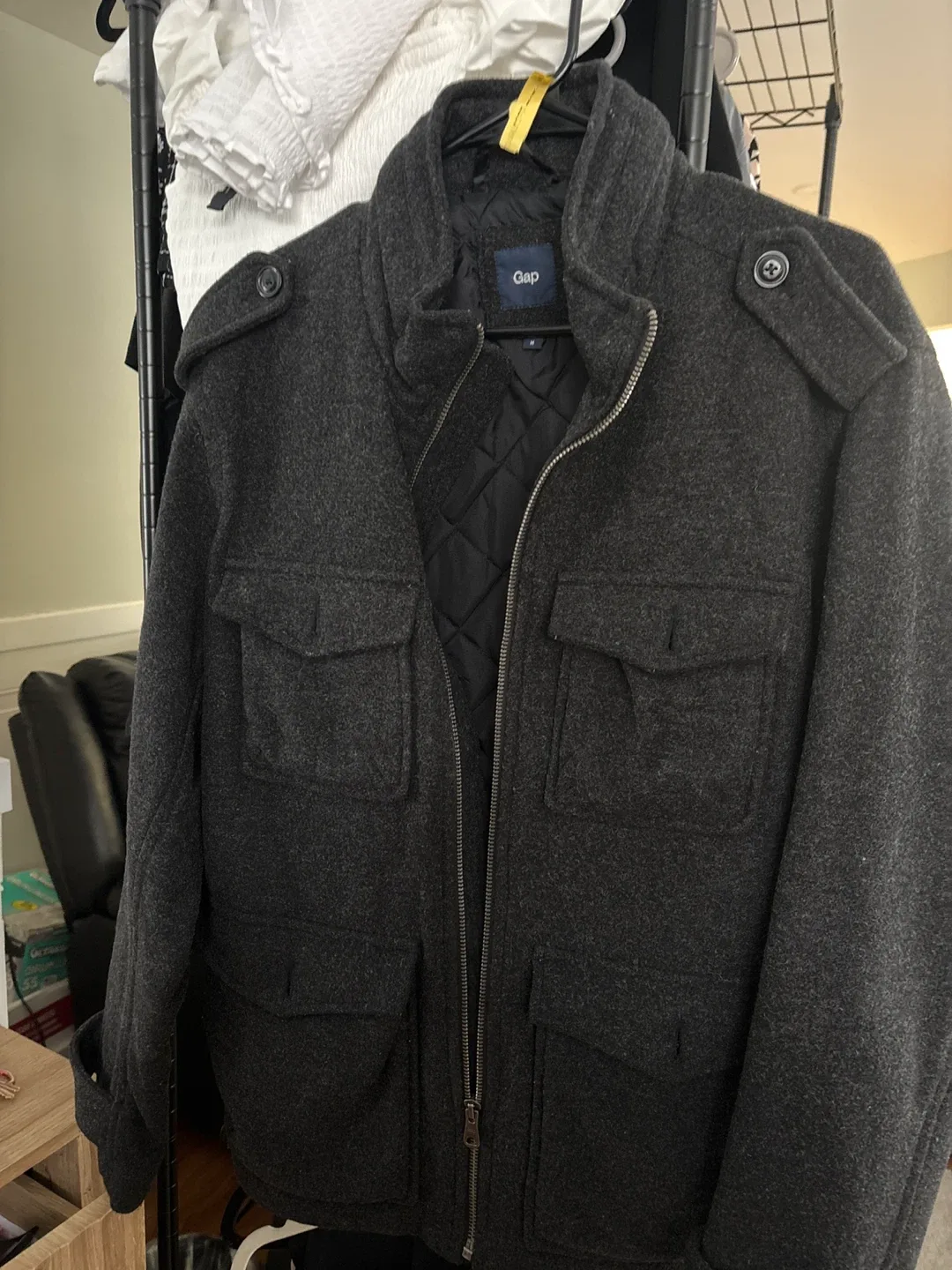 Gap Gray Wool Blend Military Jacket - Size M image indicator(4)