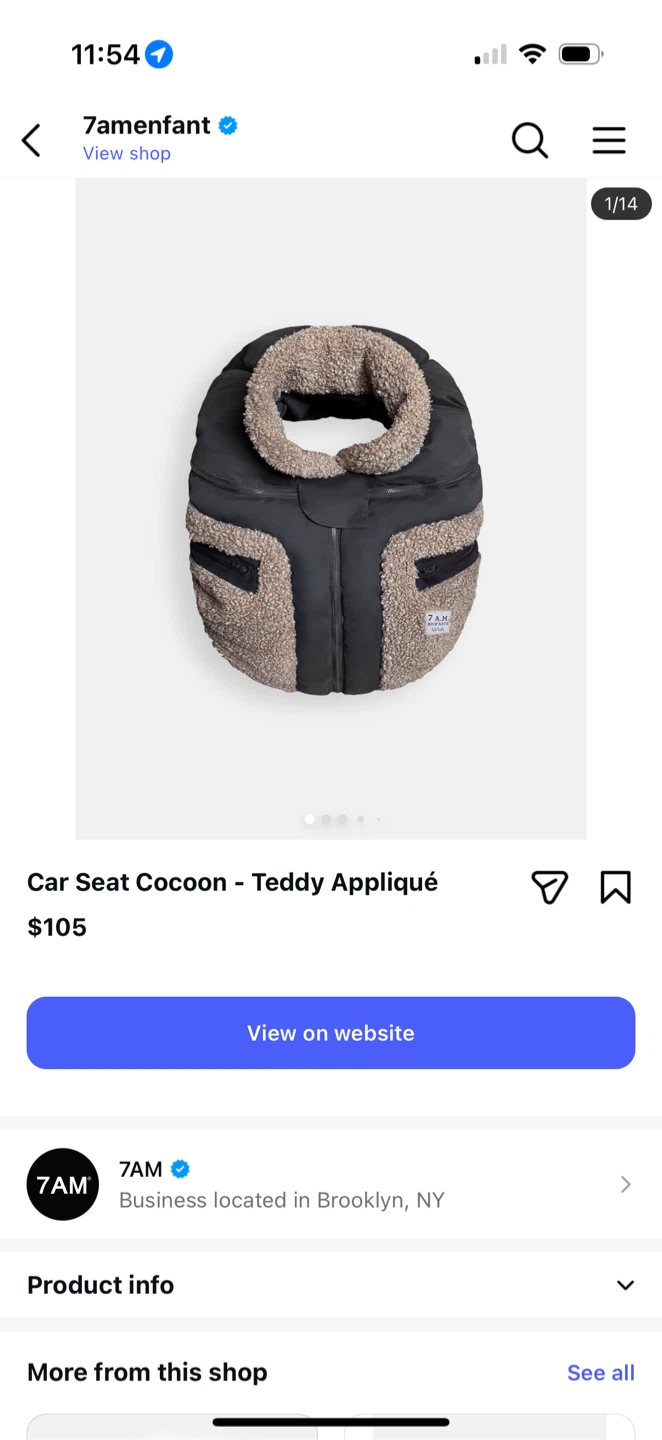 7AM Enfant Cocoon Car Seat Cover - Teddy Collection - photo 4