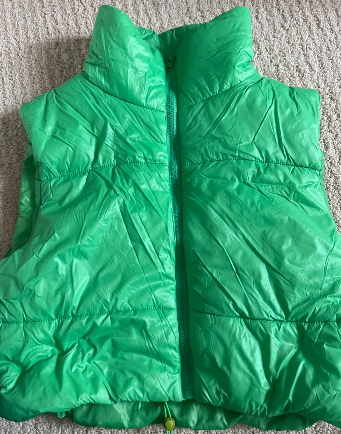 Green Puffer Vest - Sleeveless, Y2K Style - photo 3