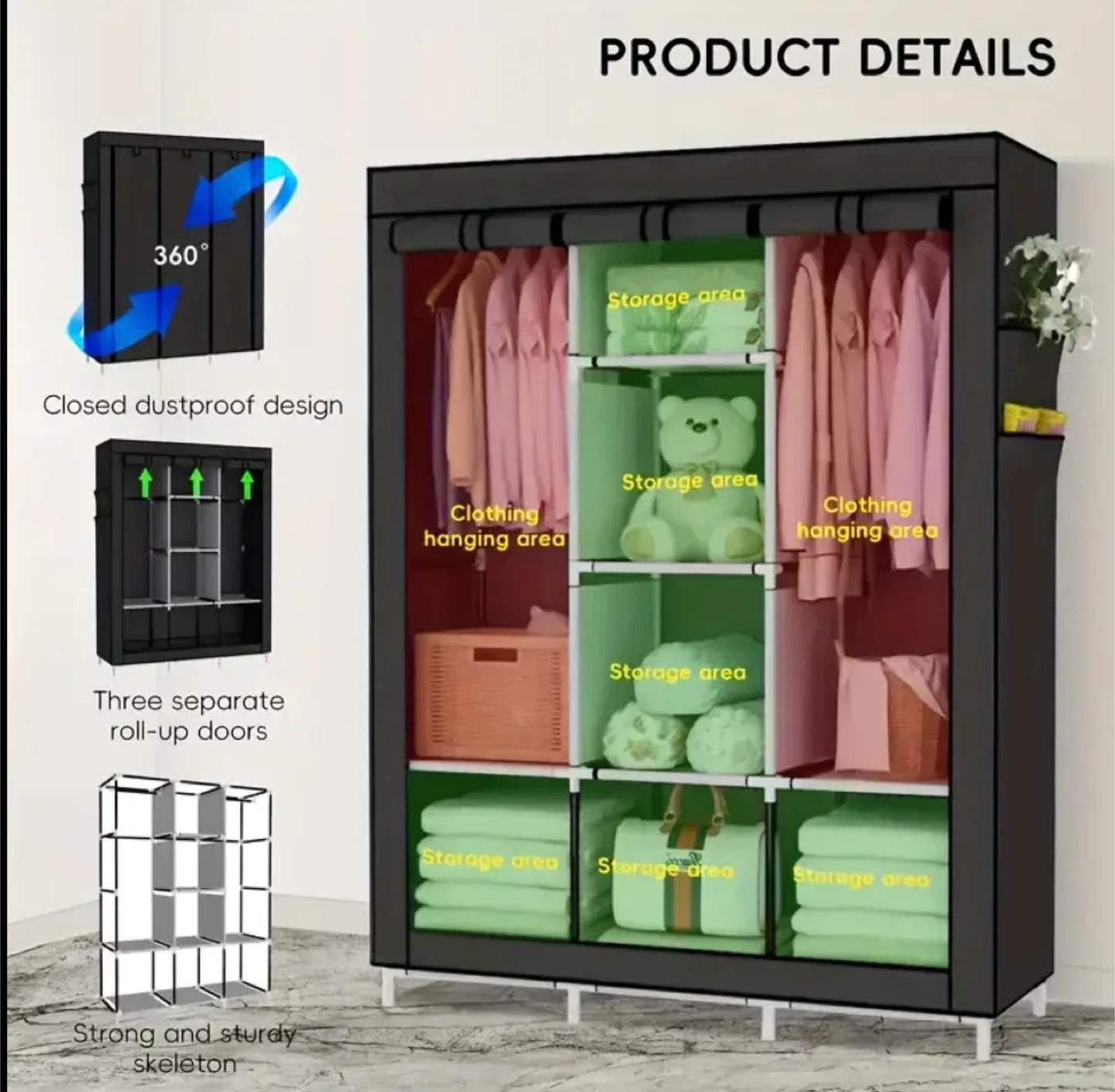 Portable Large Wardrobe - Brand new in box - photo 2