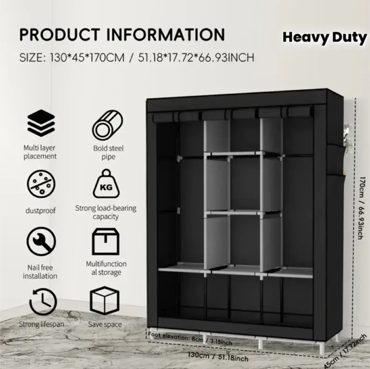 Portable Large Wardrobe - Brand new in box image indicator(4)