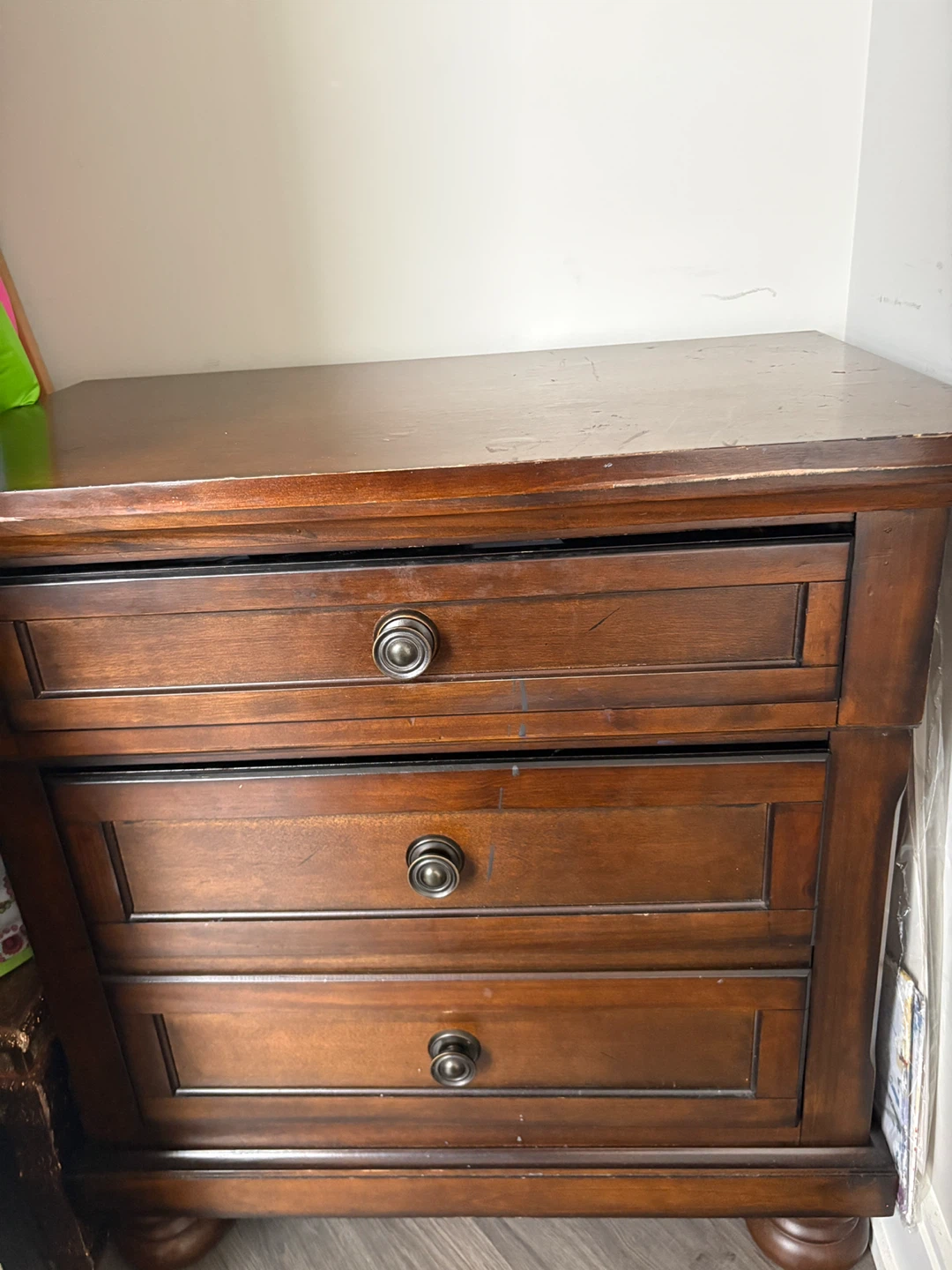 Brown Wood Nightstand - 18"x27"