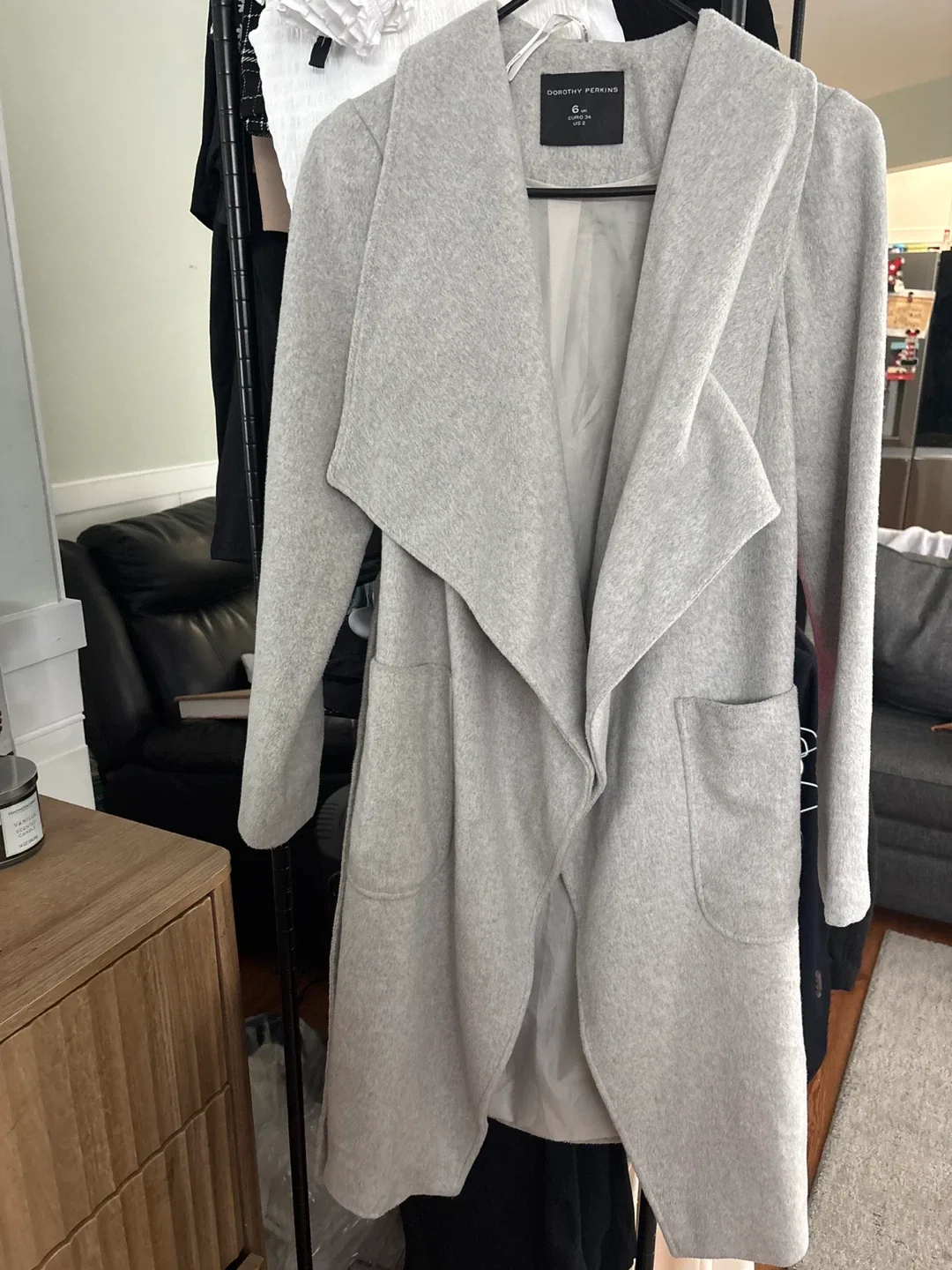 Dorothy Perkins Gray Coat - Size US 2 image indicator(2)
