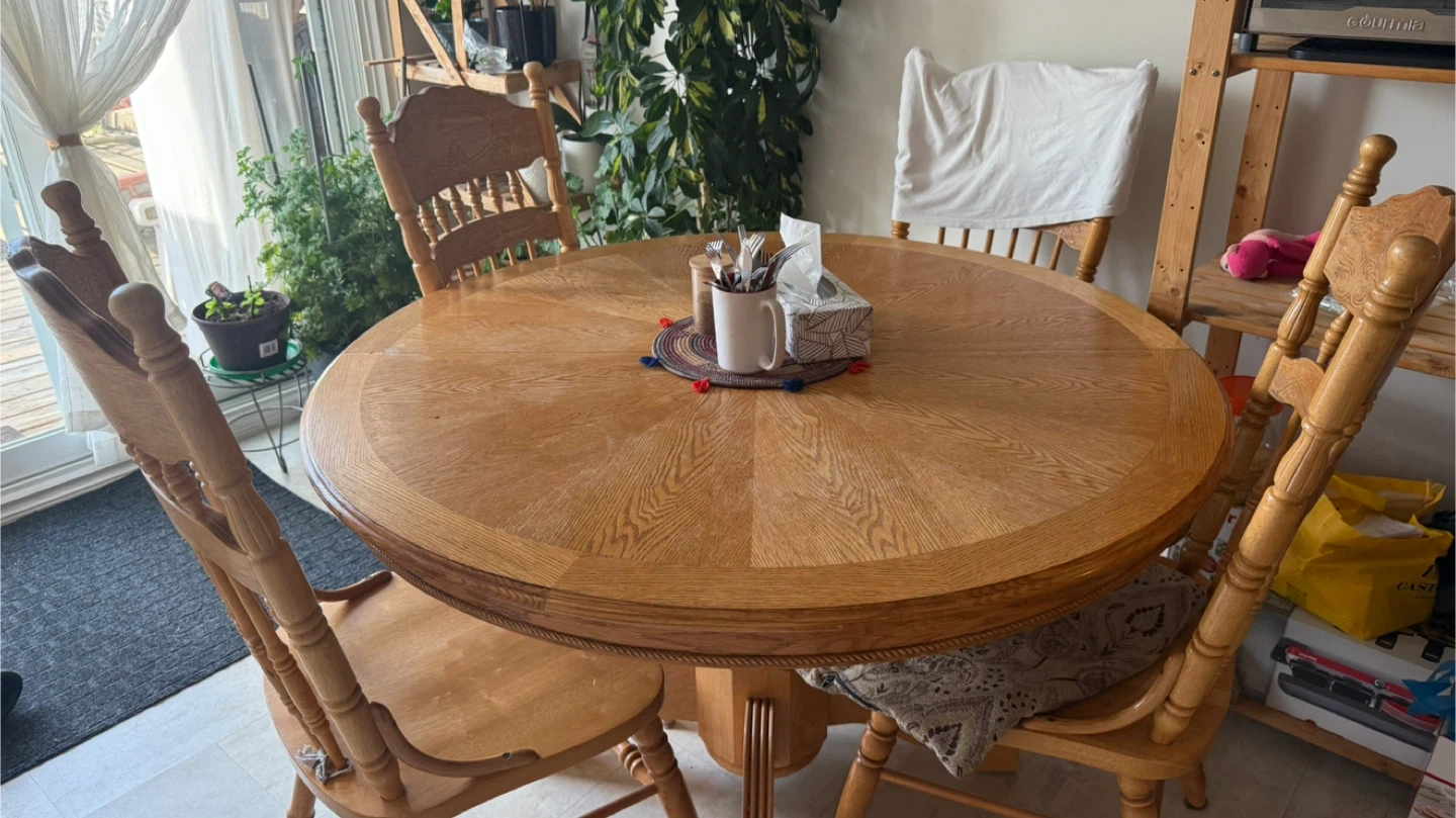 Wooden Dining Table with 4 Chairs