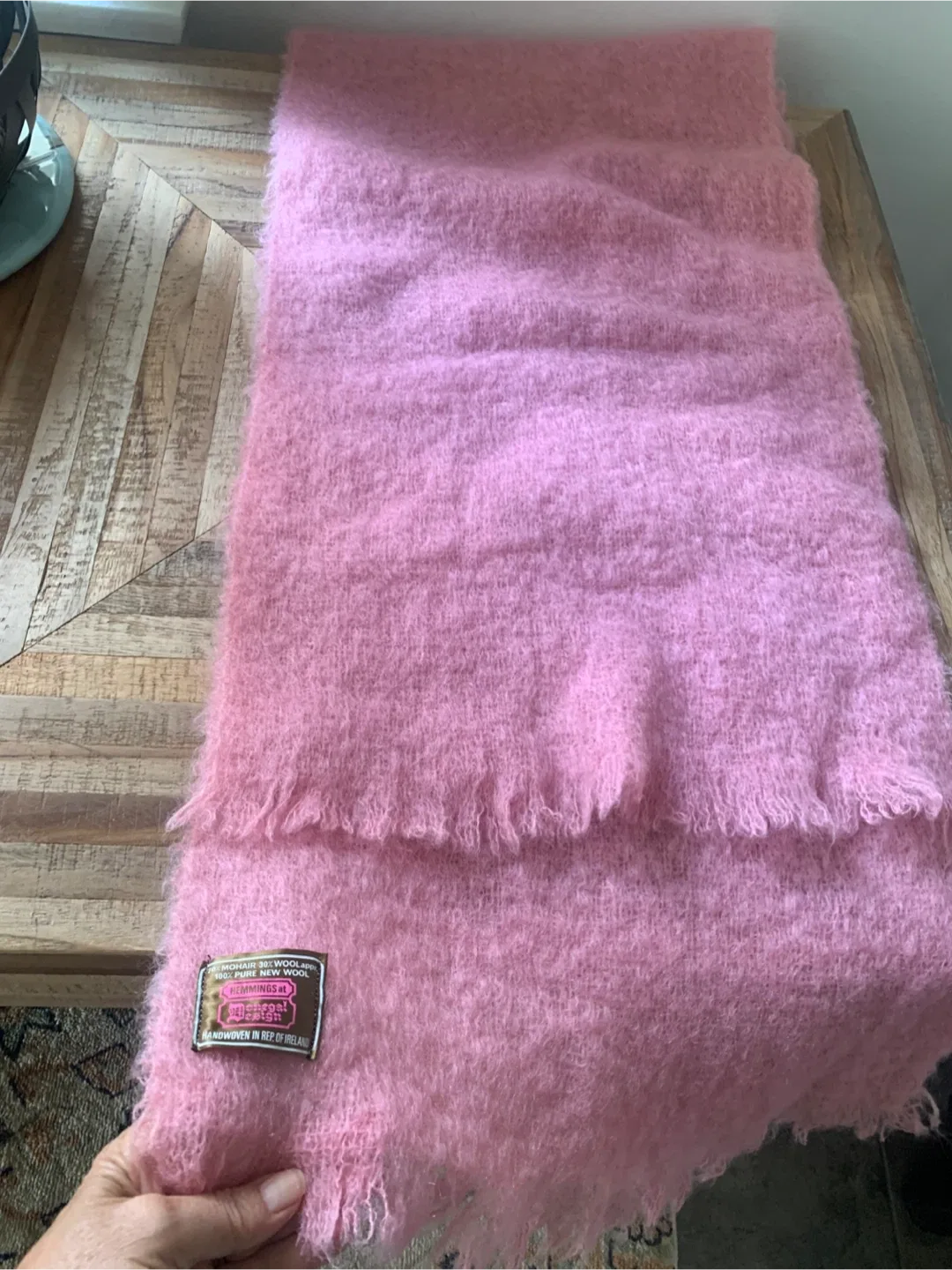 Scarf - Pink Mohair& wool
