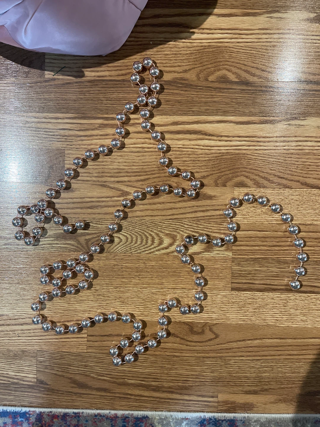 Rose Gold Beaded Xmas Garland, 6ft each (5 strands!) - photo 2