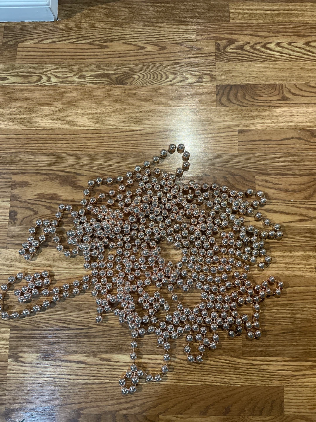 Rose Gold Beaded Xmas Garland, 6ft each (5 strands!)