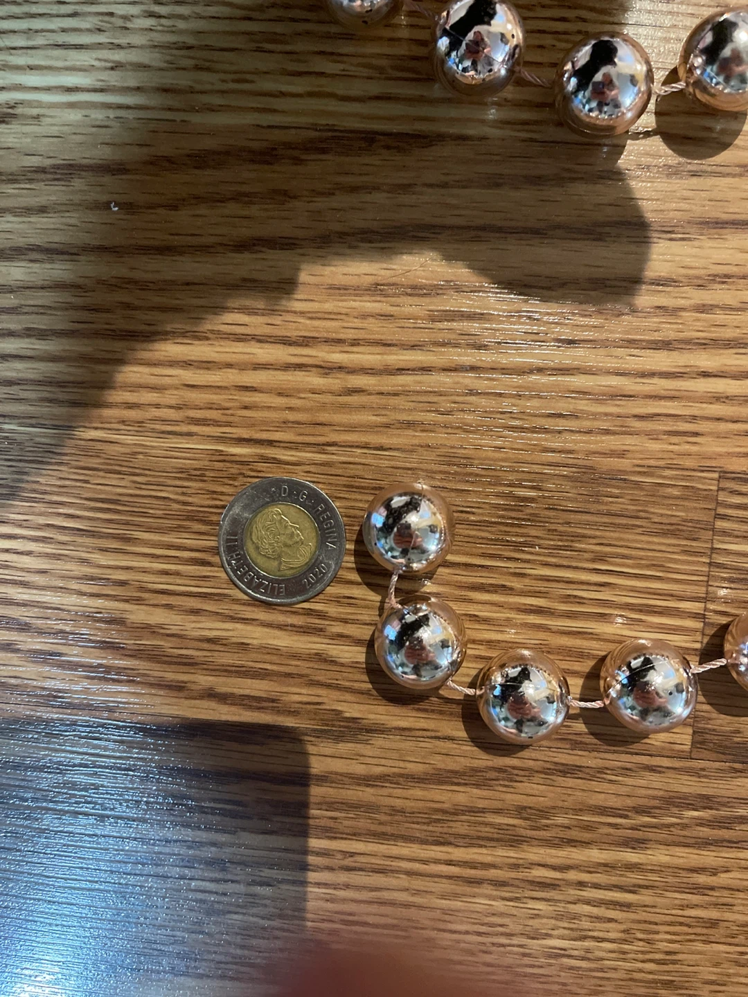 Rose Gold Beaded Xmas Garland, 6ft each (5 strands!) - photo 3