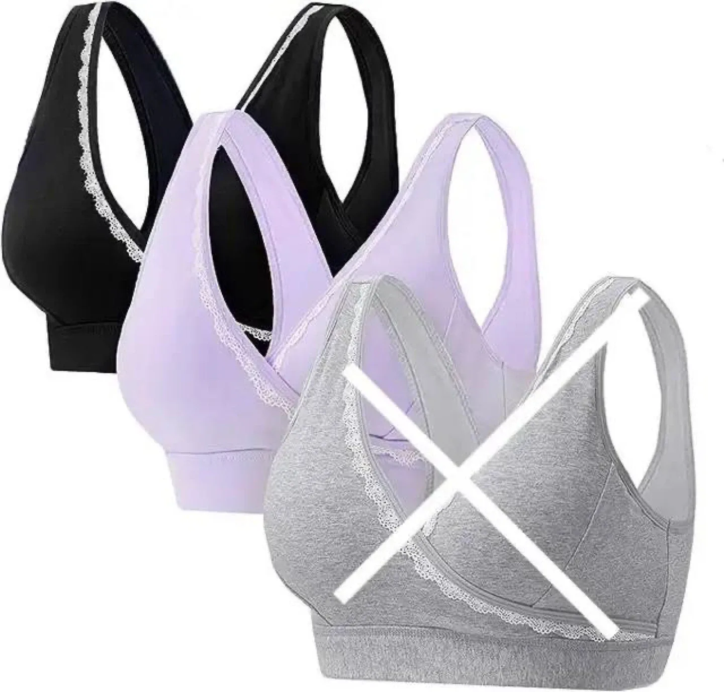 Nursing Bra - Black or Purple Size S