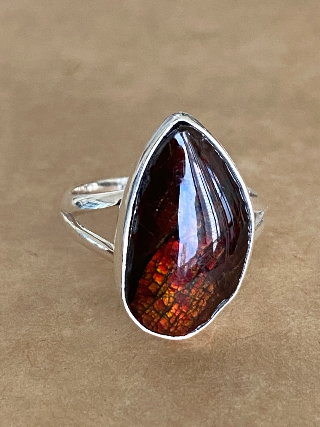 New Ammolite Gemstone Ring in 925 silver - photo 2