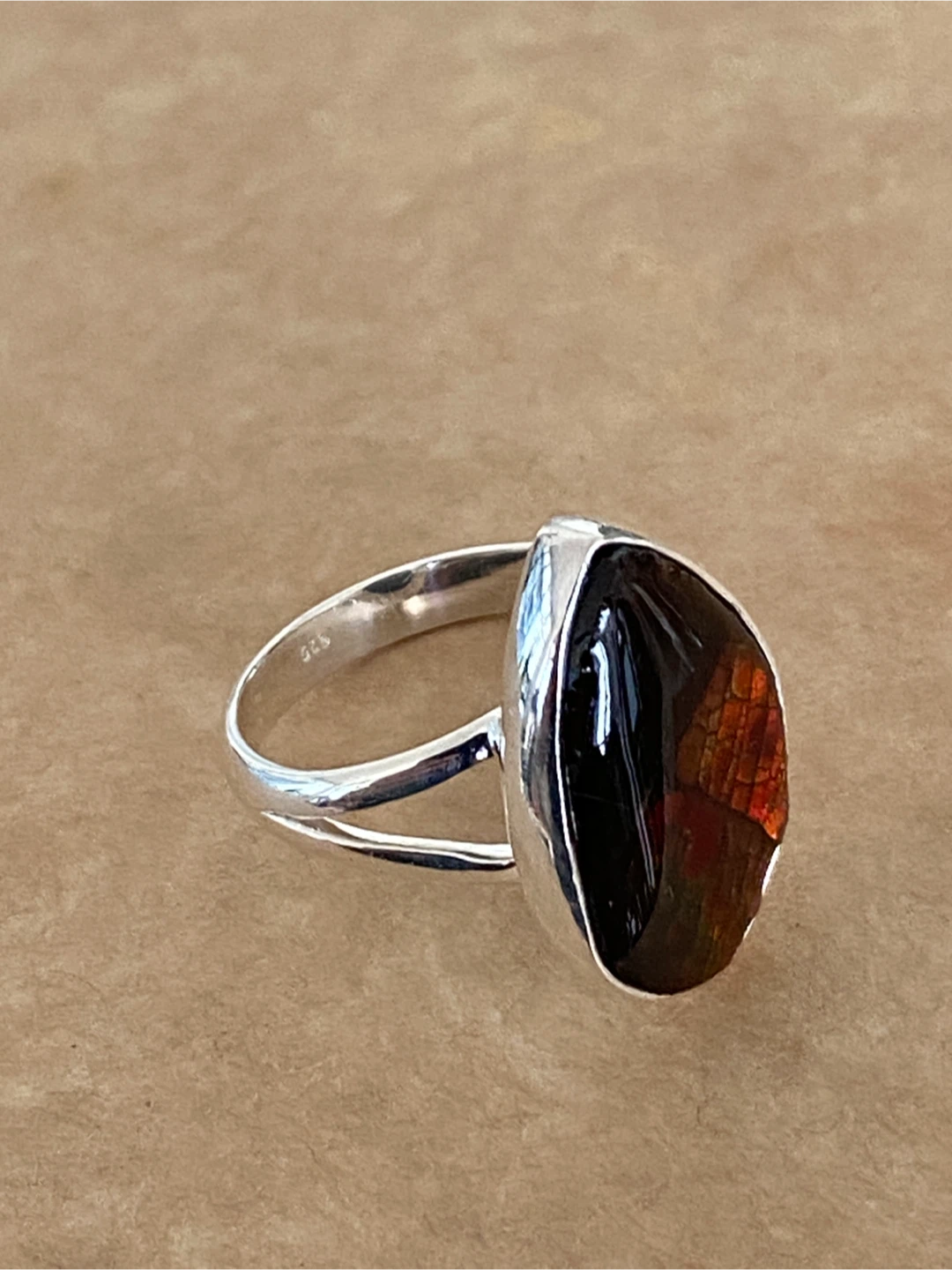 New Ammolite Gemstone Ring in 925 silver - photo 5