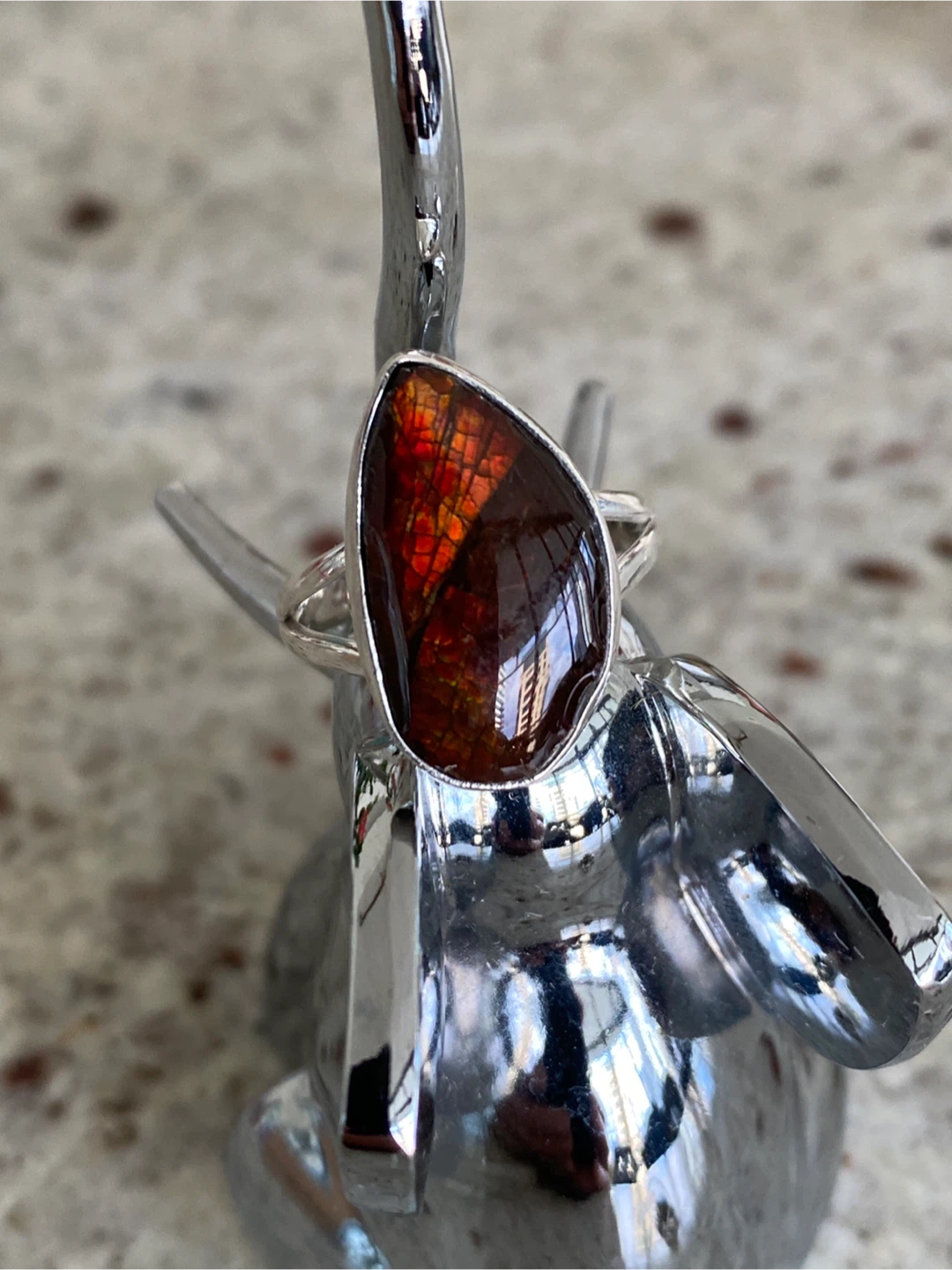 New Ammolite Gemstone Ring in 925 silver - photo 4