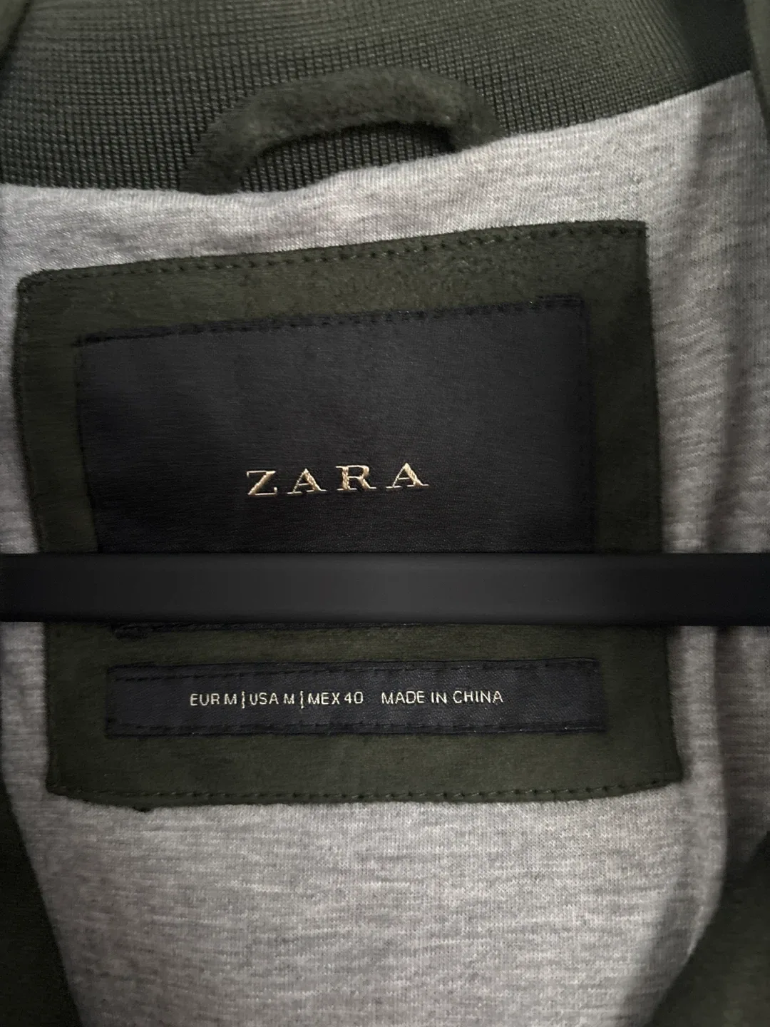 Zara Olive Green Suede Jacket Size M image indicator(2)