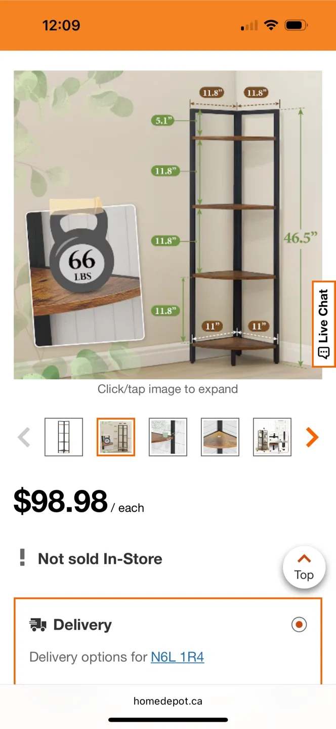 Corner Shelf - 4 Tier Bookshelf