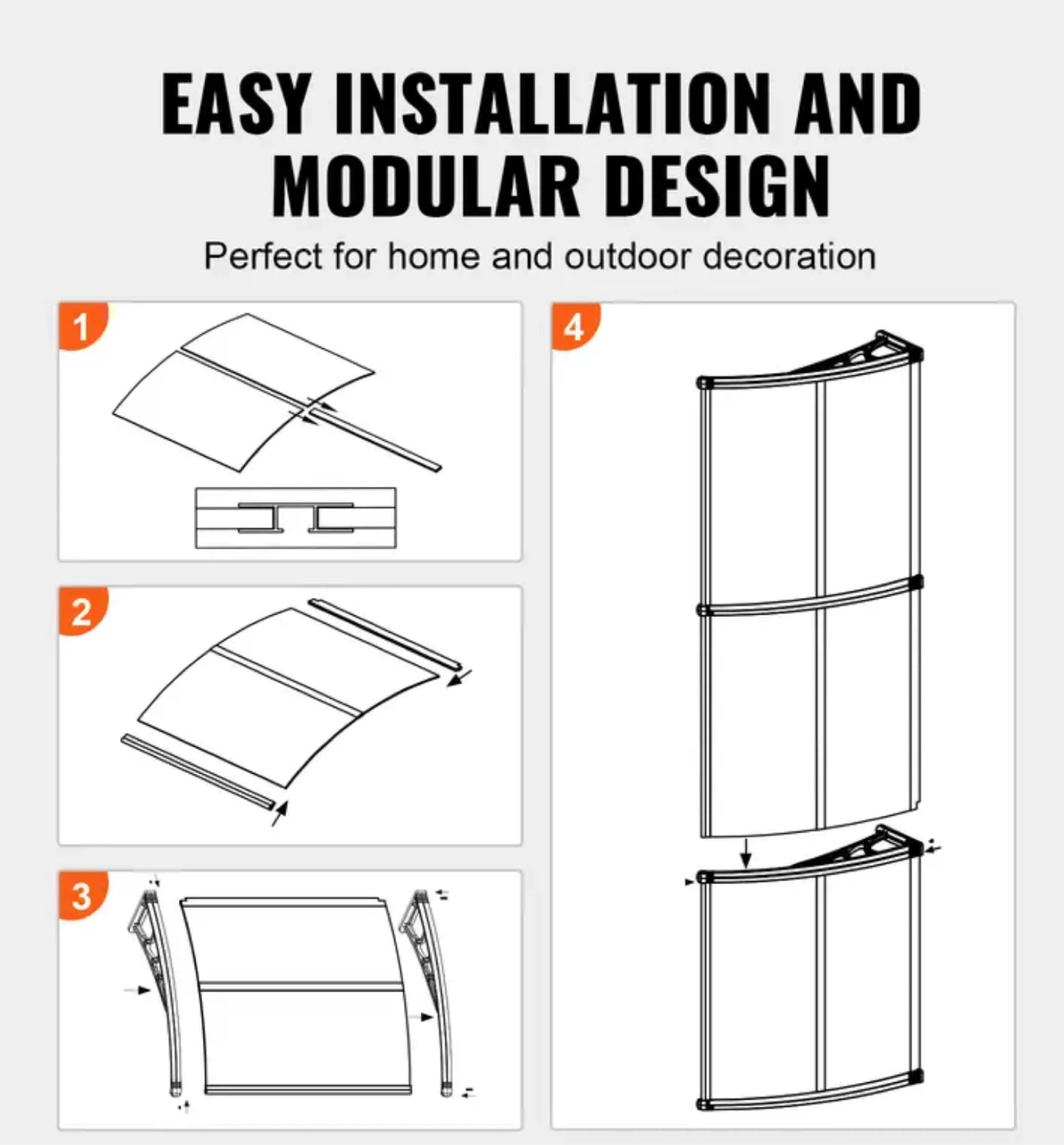 CZPC40X120B Door Window Awning Canopy - photo 5