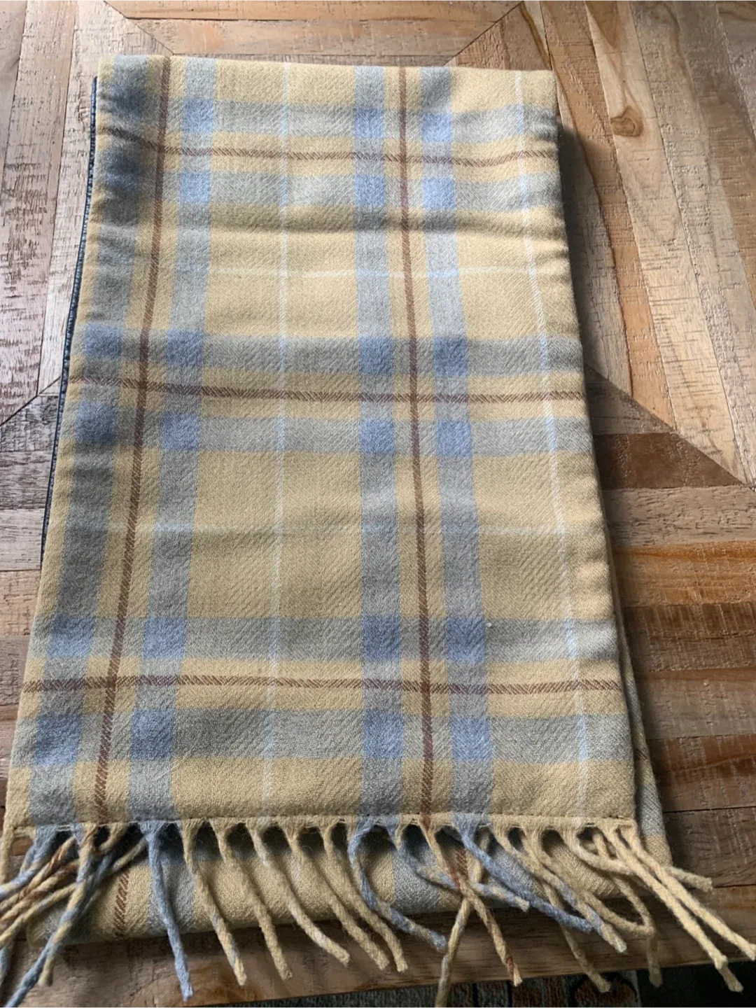 Reversible Plaid & Leather Scarf image indicator(2)