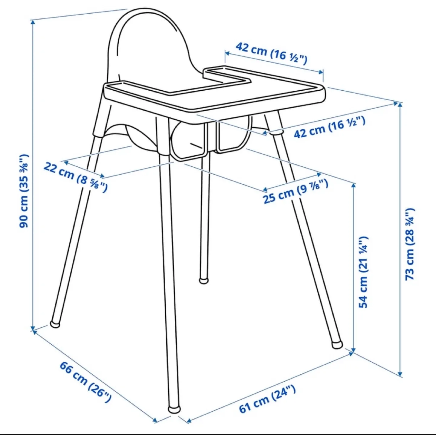 IKEA Antilop High Chair with free NEW Pink Placemat image indicator(2)