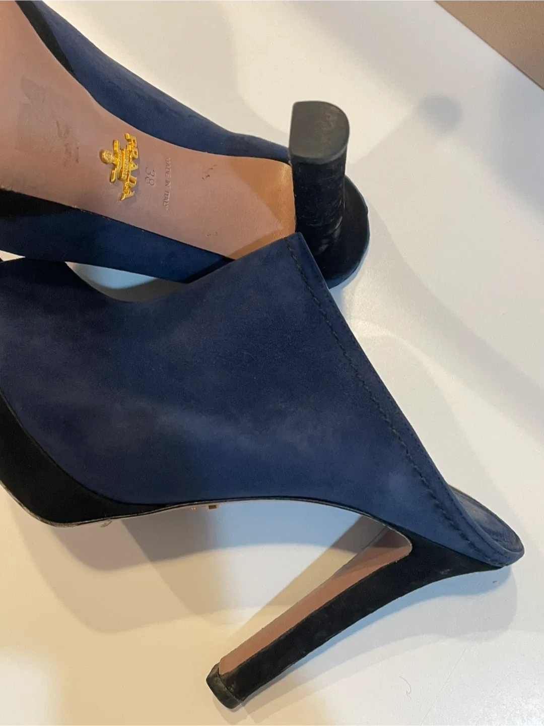 Prada Blue Suede  Heels, Size 8 image indicator(3)