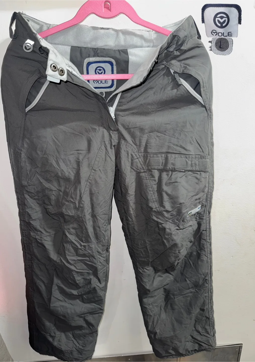 Kids Mole Grey Snow Pants - Size L
