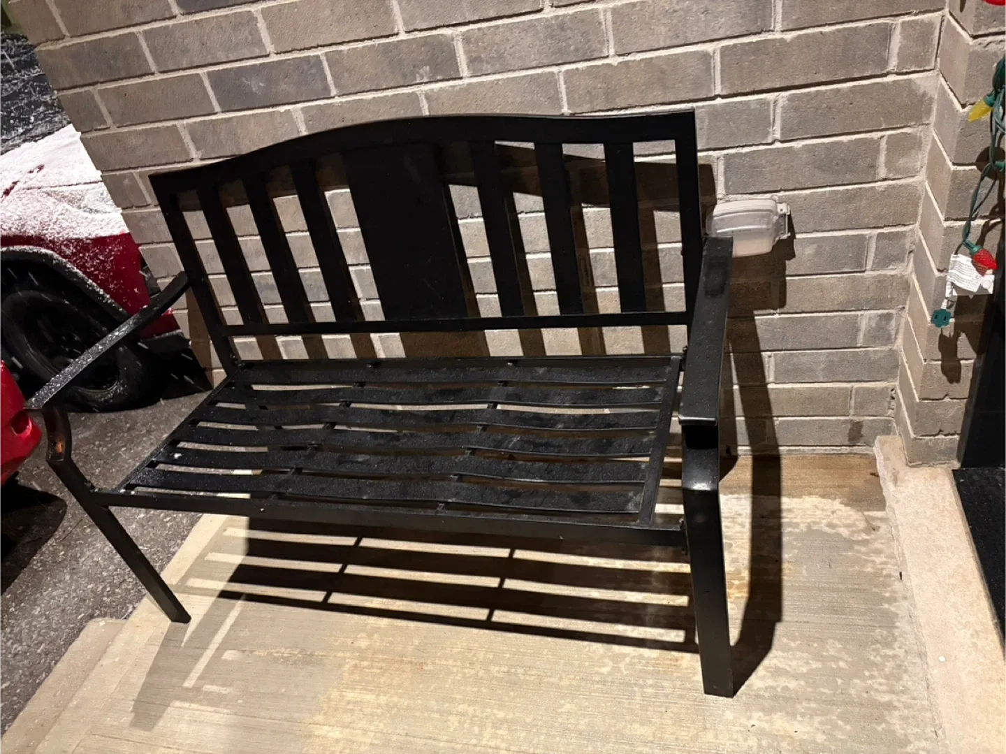 Black Metal Outdoor Bench