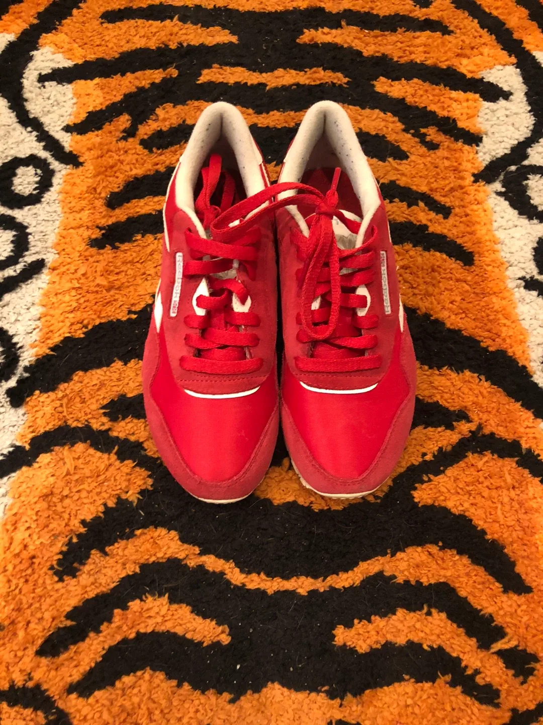 Reebok Classic Nylon Red Sneakers - Women's Size 7