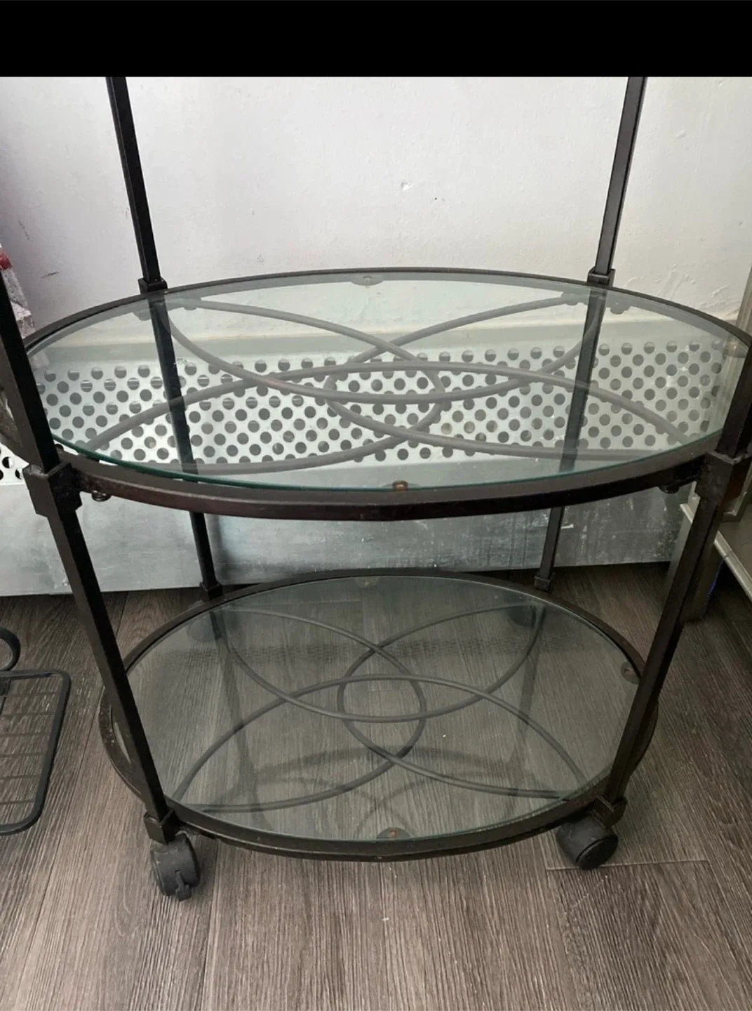 Glass and Metal Rolling Bar Cart image indicator(3)